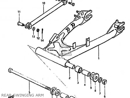 REAR SWINGING ARM - GS550M 1982 (Z) (E02 E04 E06 E22 E24 E25 E34)