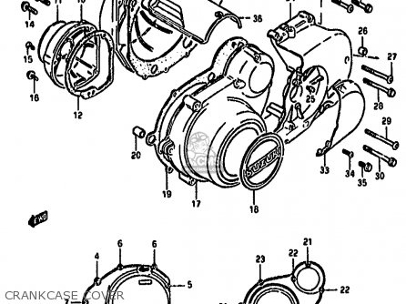 CRANKCASE COVER - GS550M 1982 (Z) (E02 E04 E06 E22 E24 E25 E34)