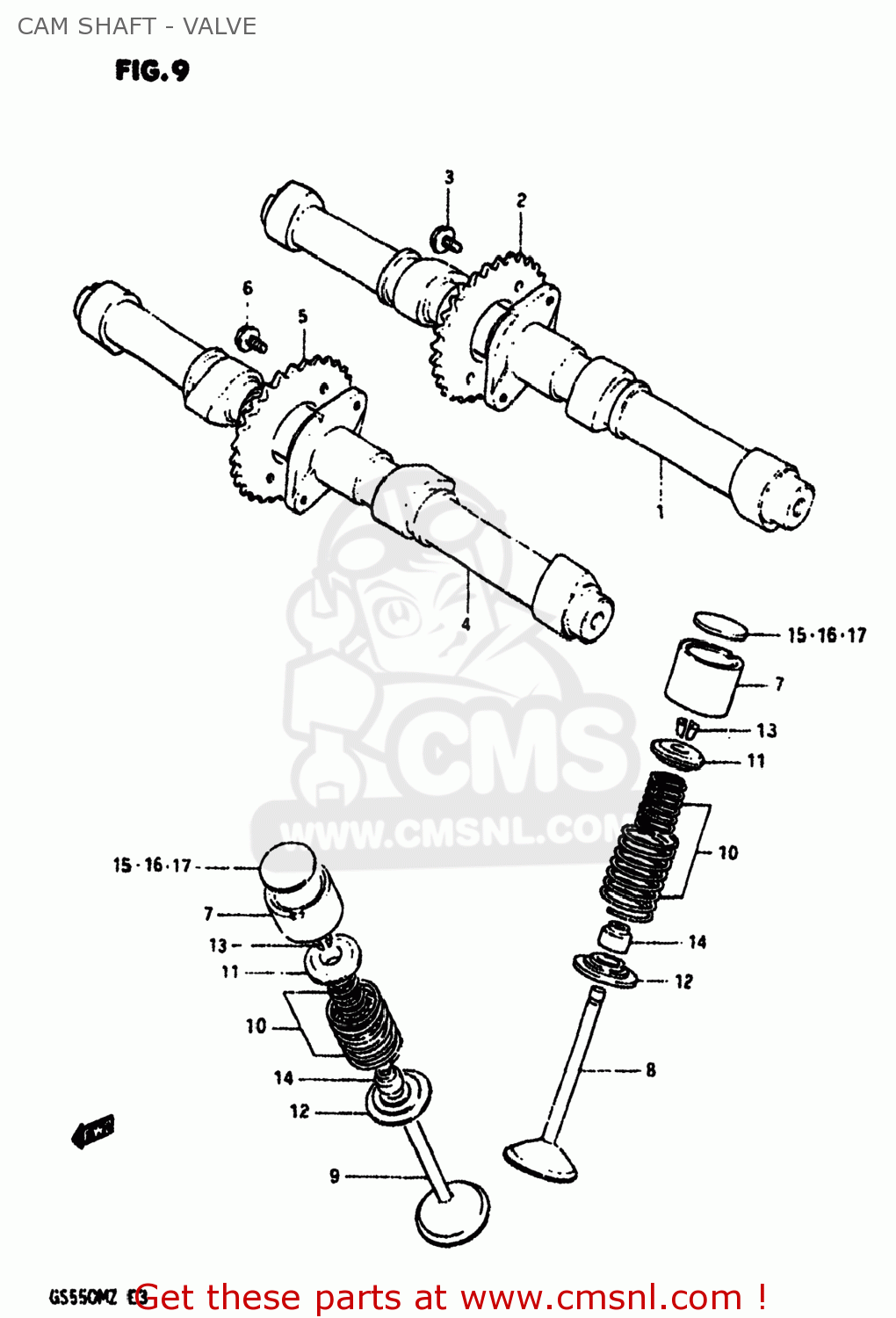 Suzuki GS550M 1982 (Z) USA (E03) CAM SHAFT VALVE buy original CAM