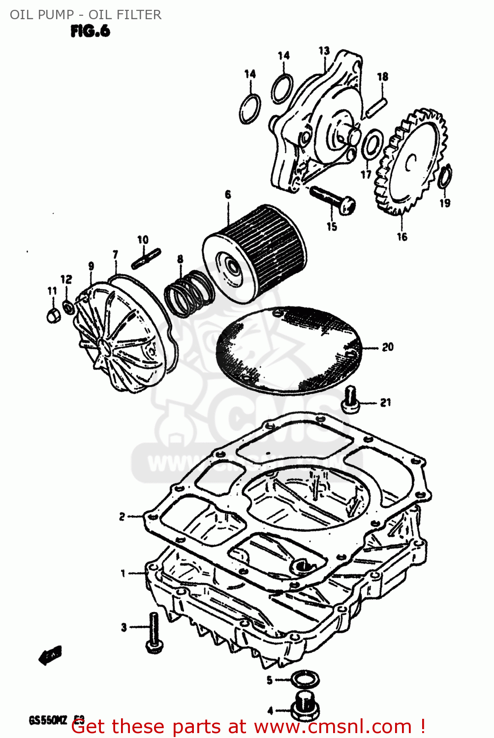 Suzuki GS550M 1982 (Z) USA (E03) OIL PUMP OIL FILTER buy original