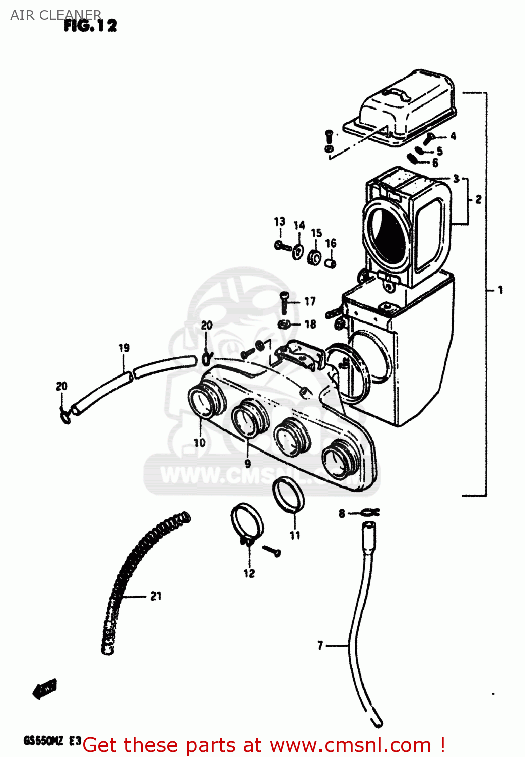 AIR CLEANER GS550M 1982 (Z) USA (E03)