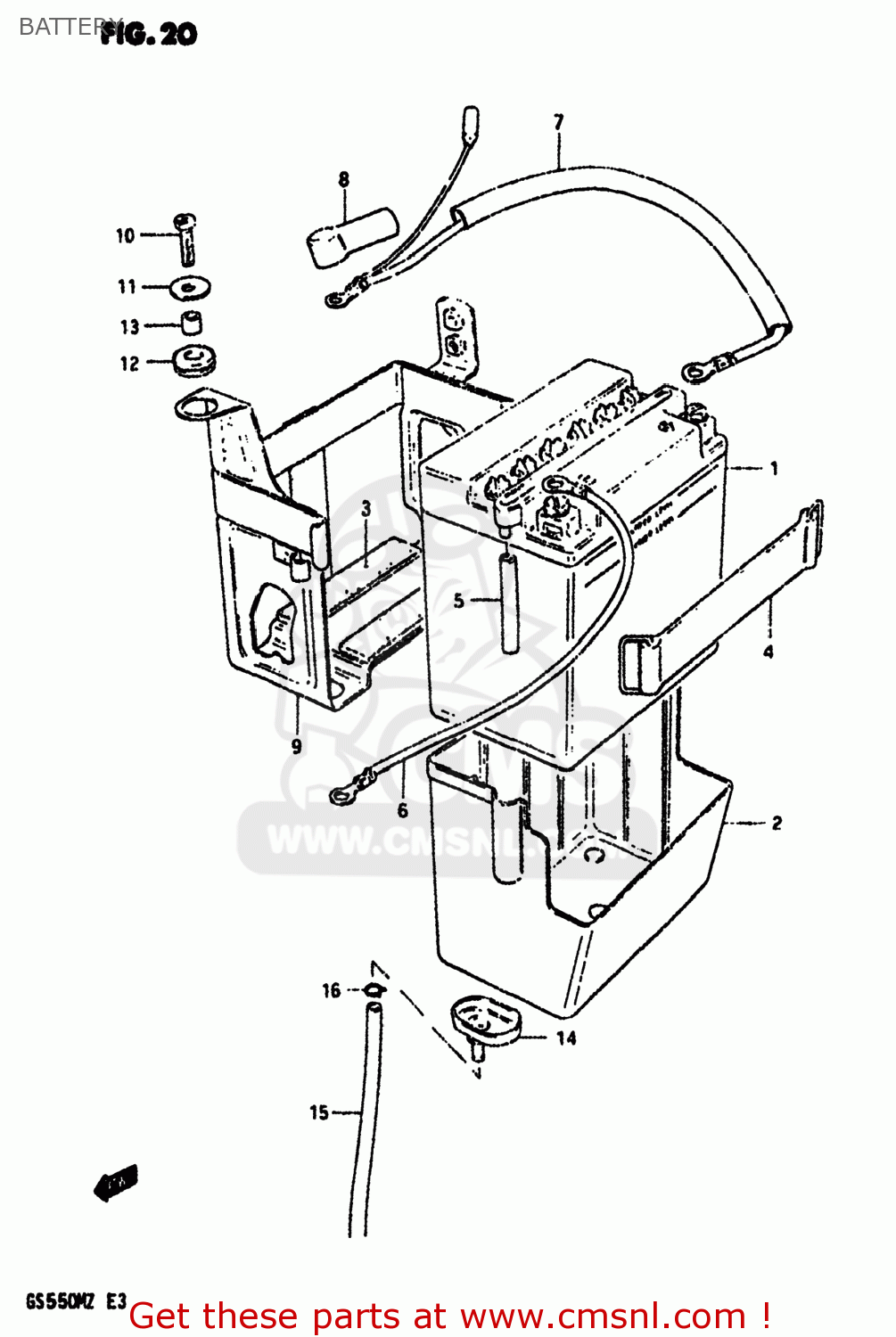 BATTERY GS550M 1982 (Z) USA (E03)