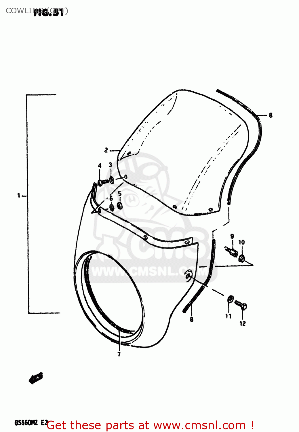 COWLING (OPT) GS550M 1982 (Z) USA (E03)