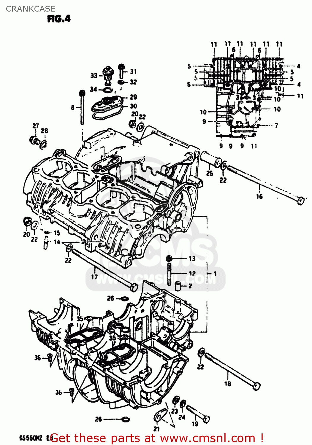 CRANKCASE GS550M 1982 (Z) USA (E03)