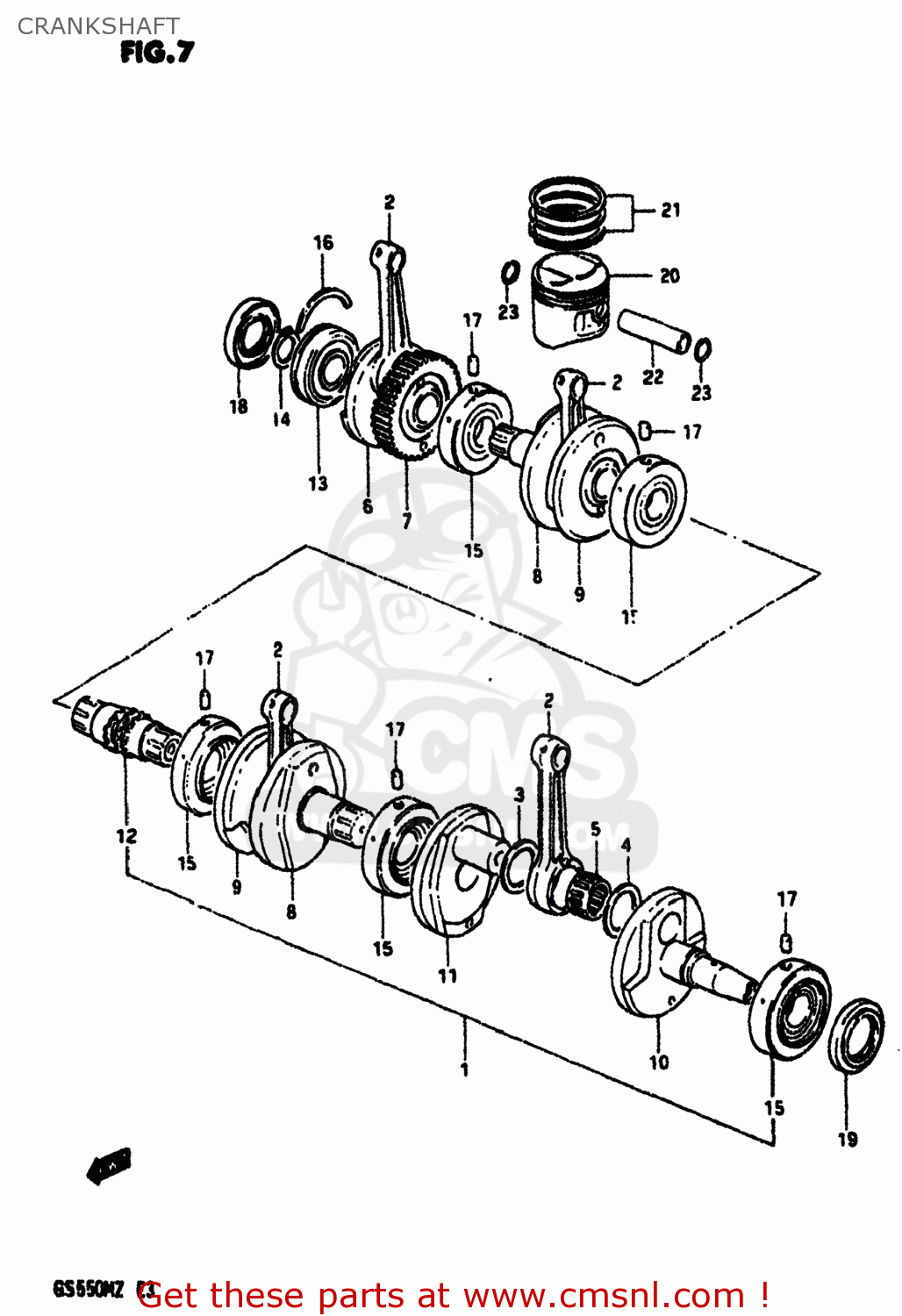 CRANKSHAFT GS550M 1982 (Z) USA (E03)