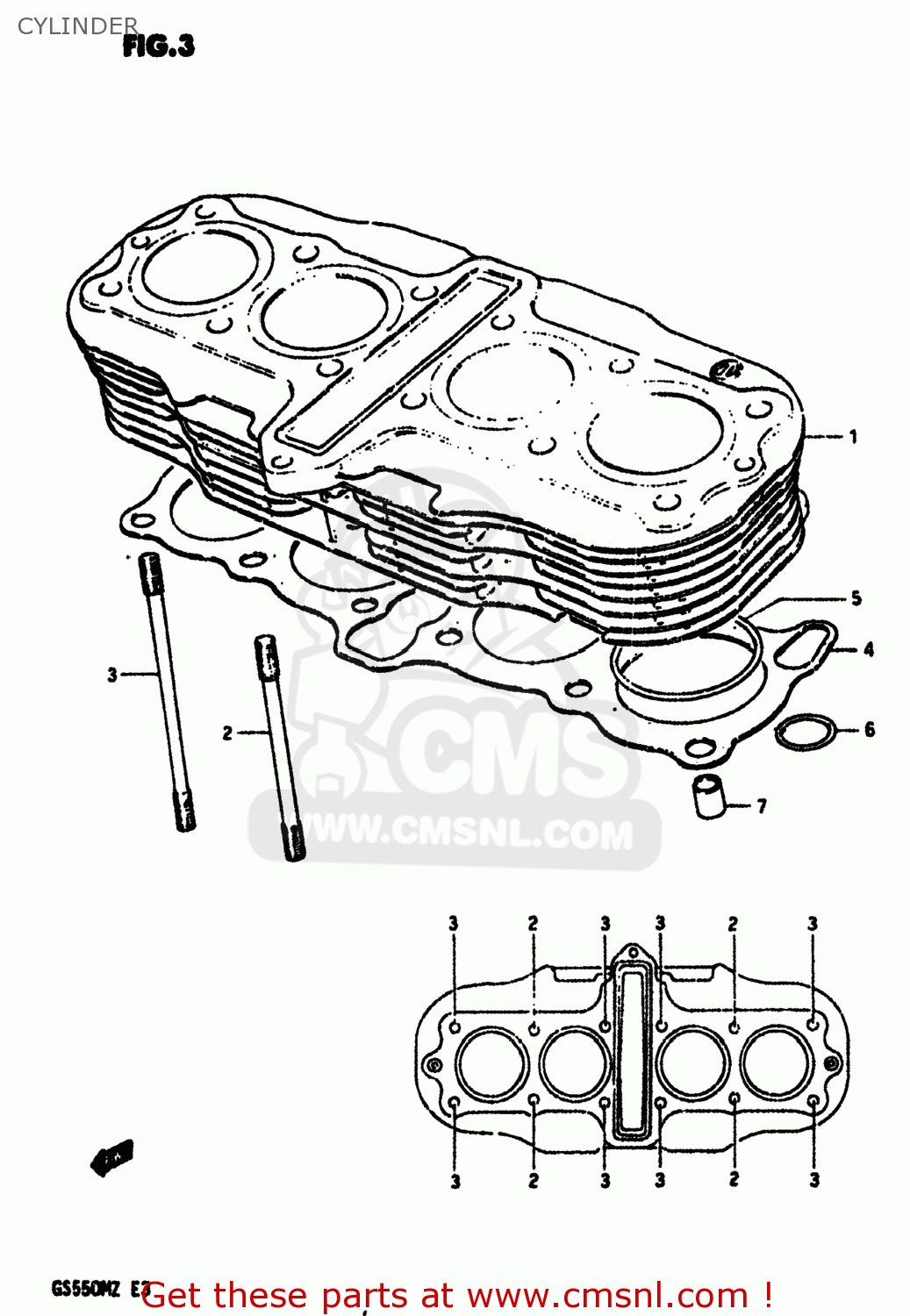 CYLINDER GS550M 1982 (Z) USA (E03)