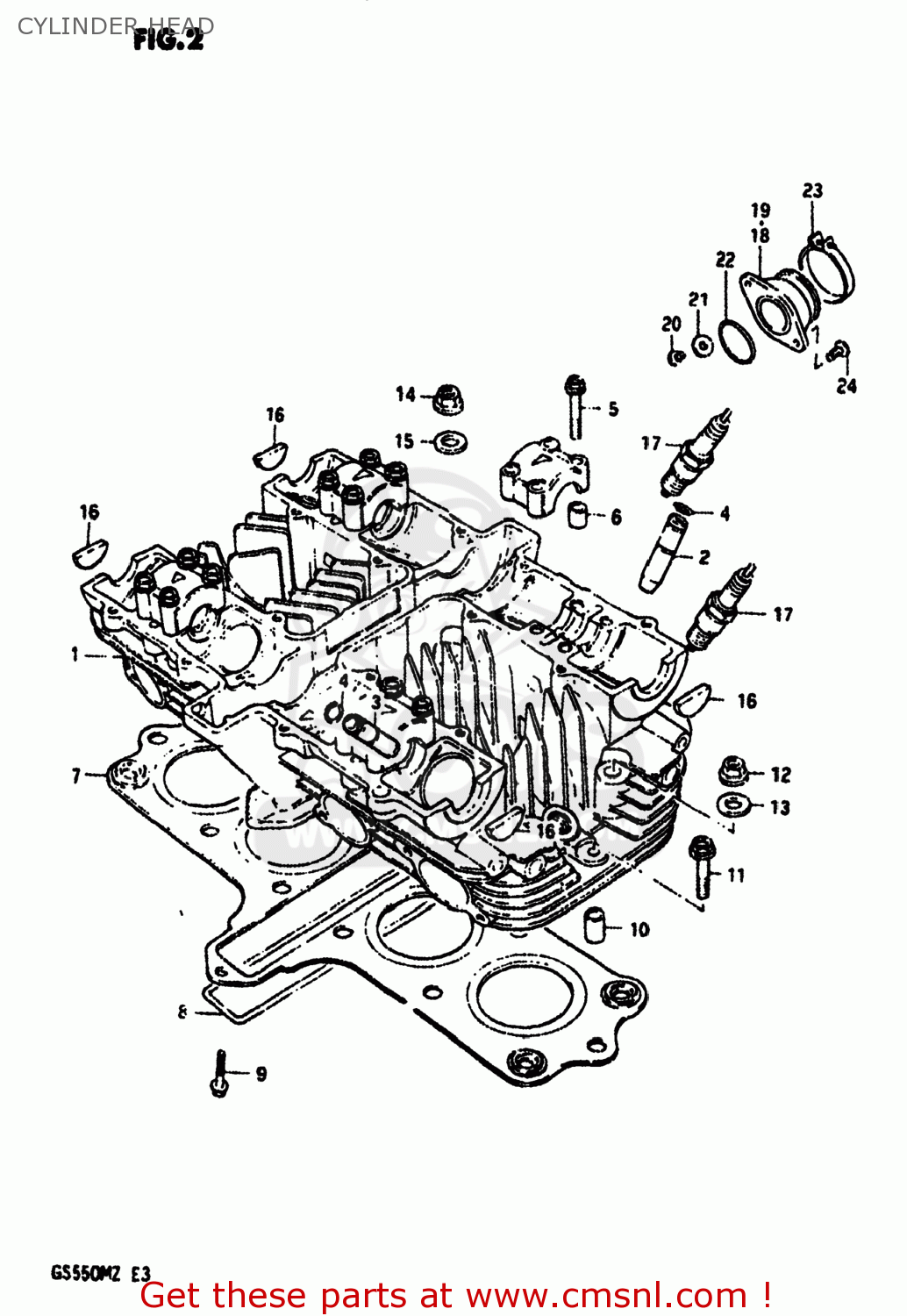 CYLINDER HEAD GS550M 1982 (Z) USA (E03)