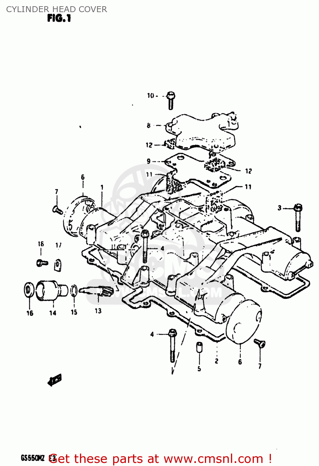 CYLINDER HEAD COVER GS550M 1982 (Z) USA (E03)