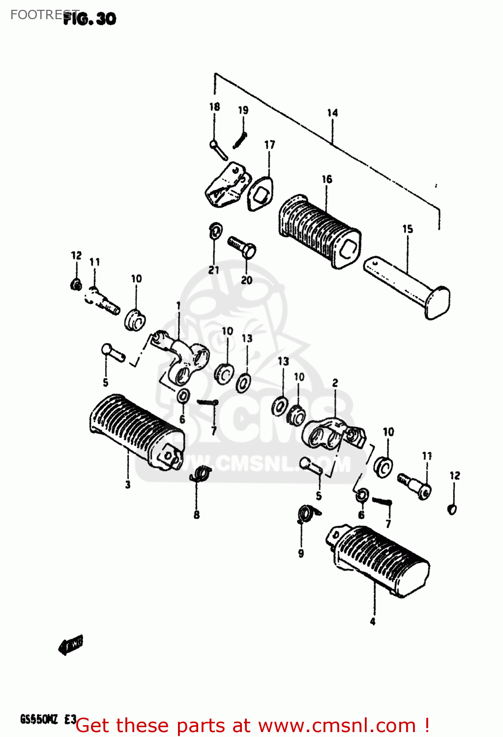 FOOTREST GS550M 1982 (Z) USA (E03)