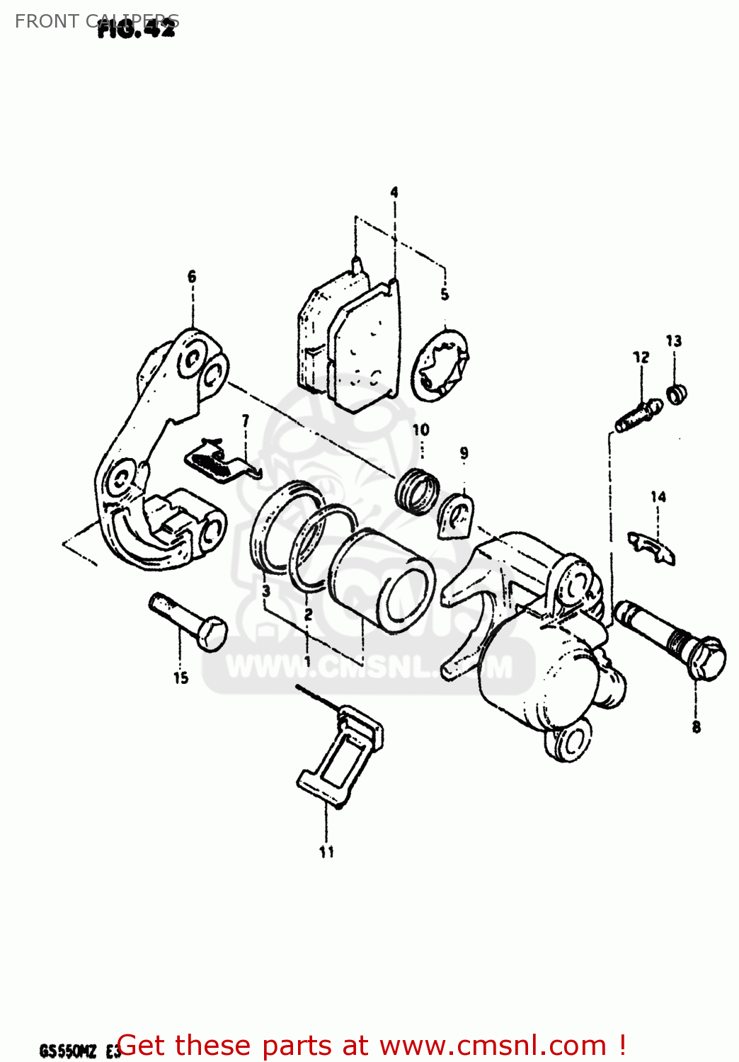 FRONT CALIPERS GS550M 1982 (Z) USA (E03)