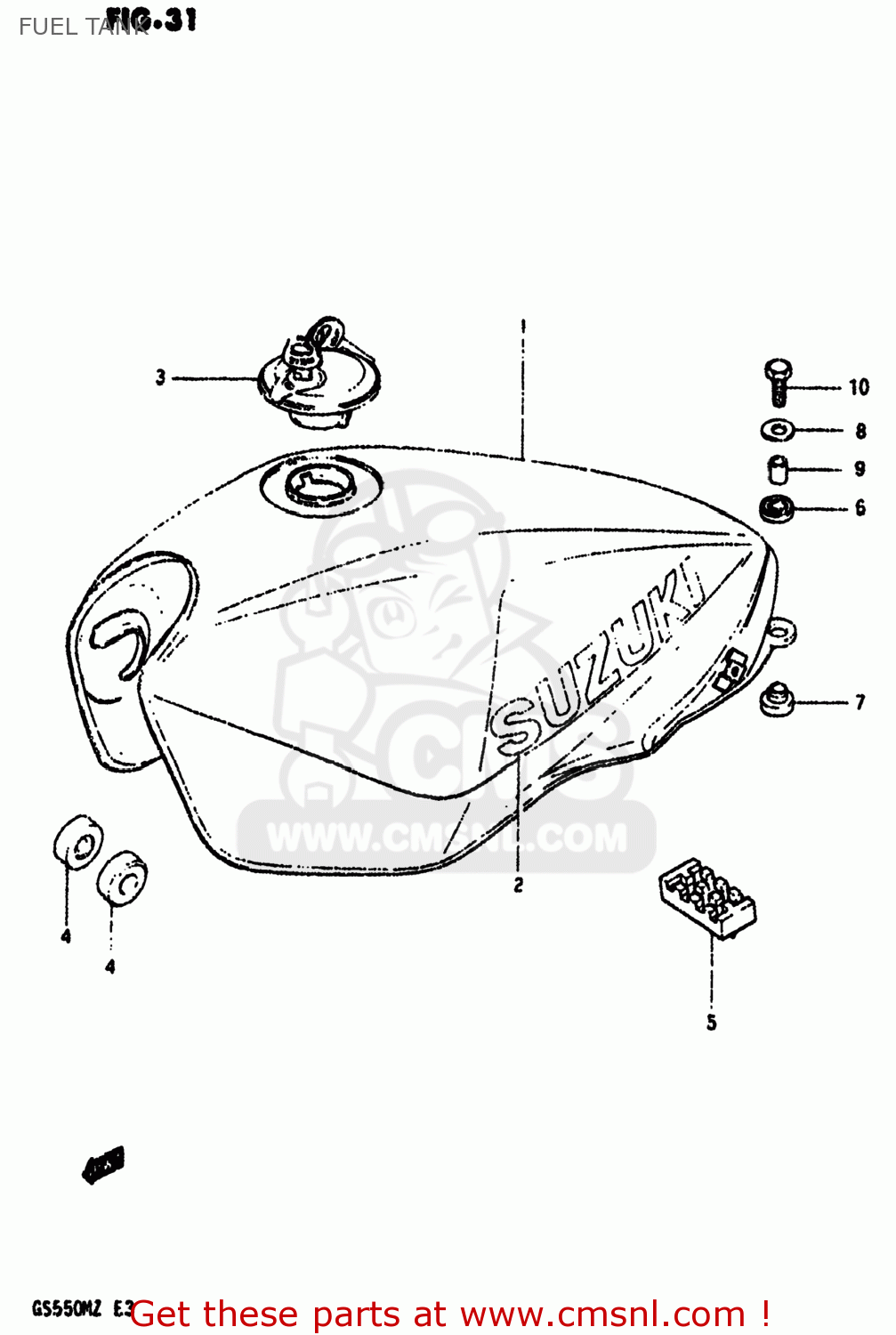 FUEL TANK GS550M 1982 (Z) USA (E03)