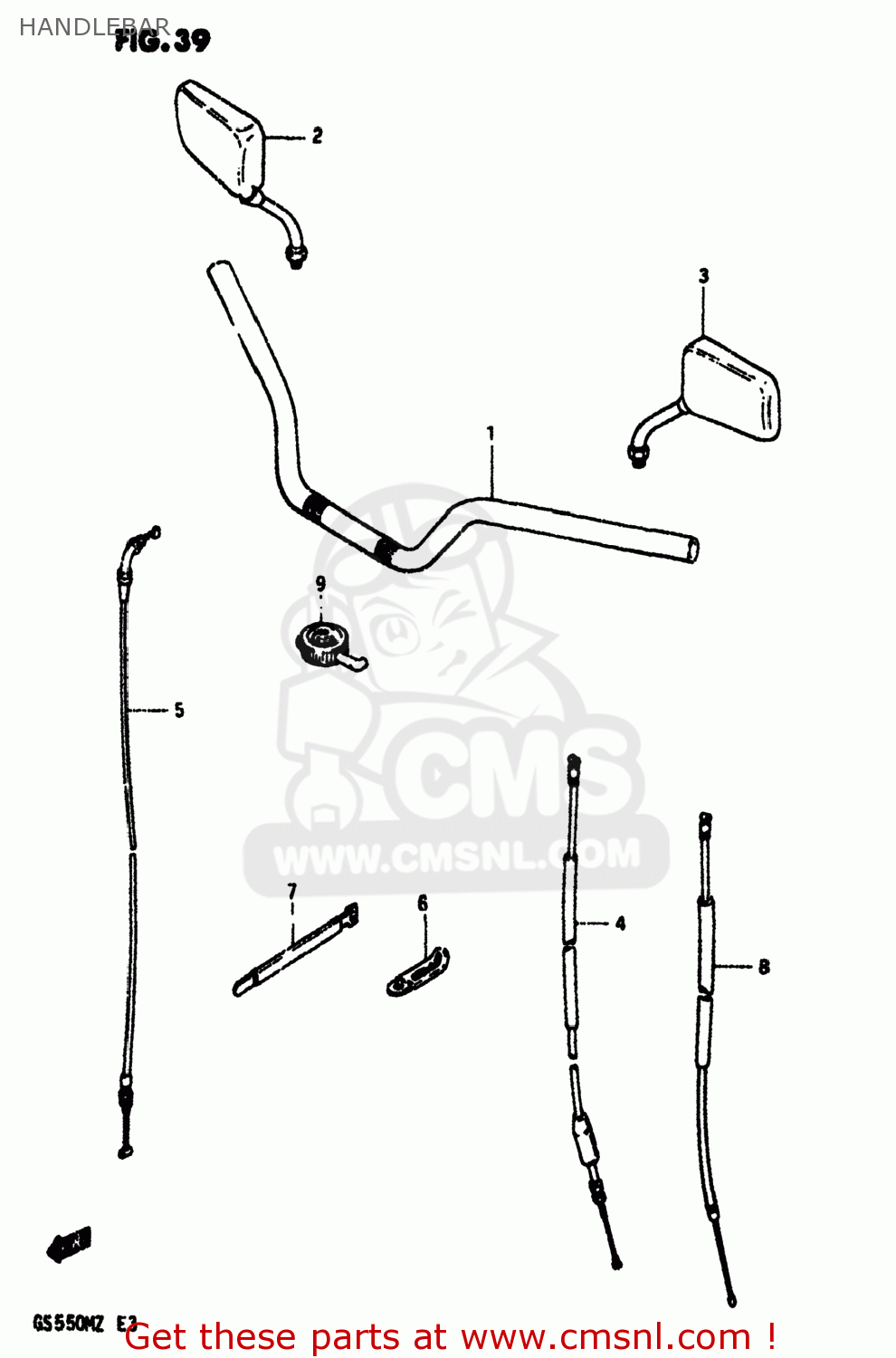 HANDLEBAR GS550M 1982 (Z) USA (E03)