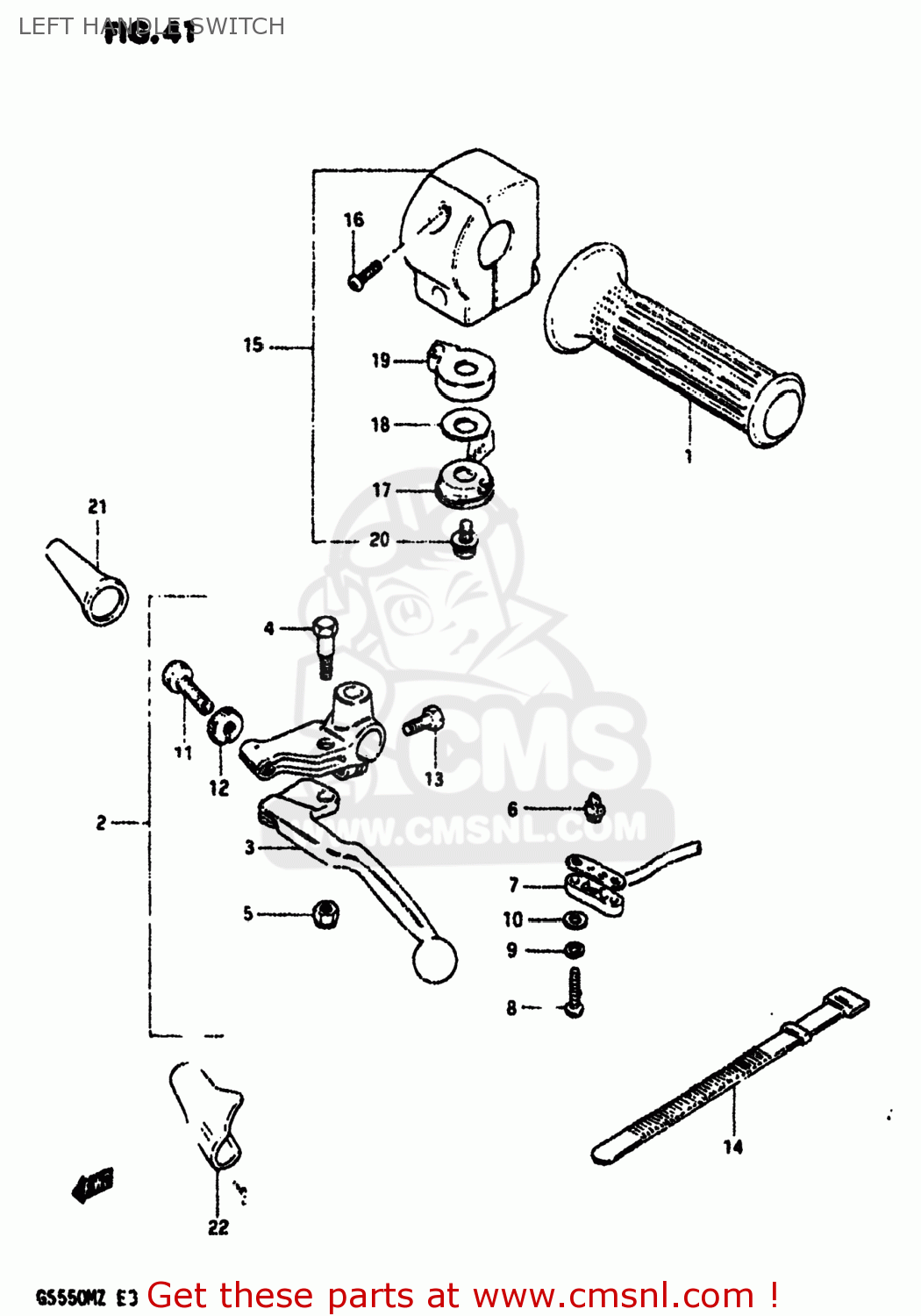 LEFT HANDLE SWITCH GS550M 1982 (Z) USA (E03)