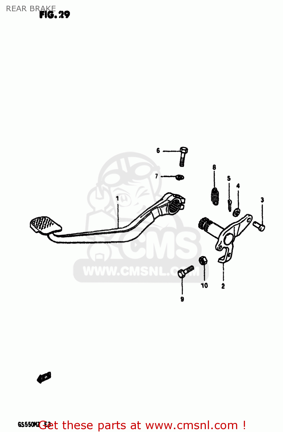 REAR BRAKE GS550M 1982 (Z) USA (E03)