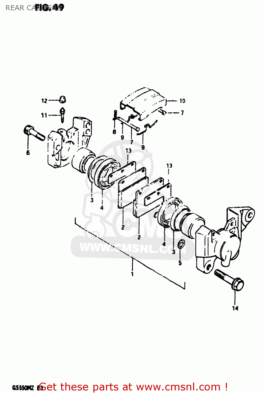 REAR CALIPERS GS550M 1982 (Z) USA (E03)