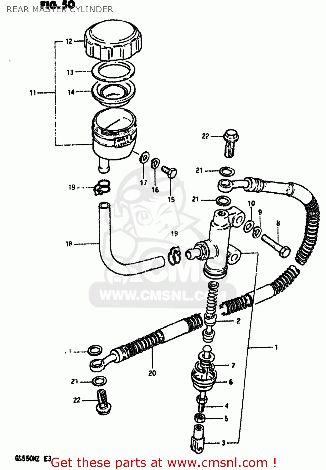 REAR MASTER CYLINDER GS550M 1982 (Z) USA (E03)