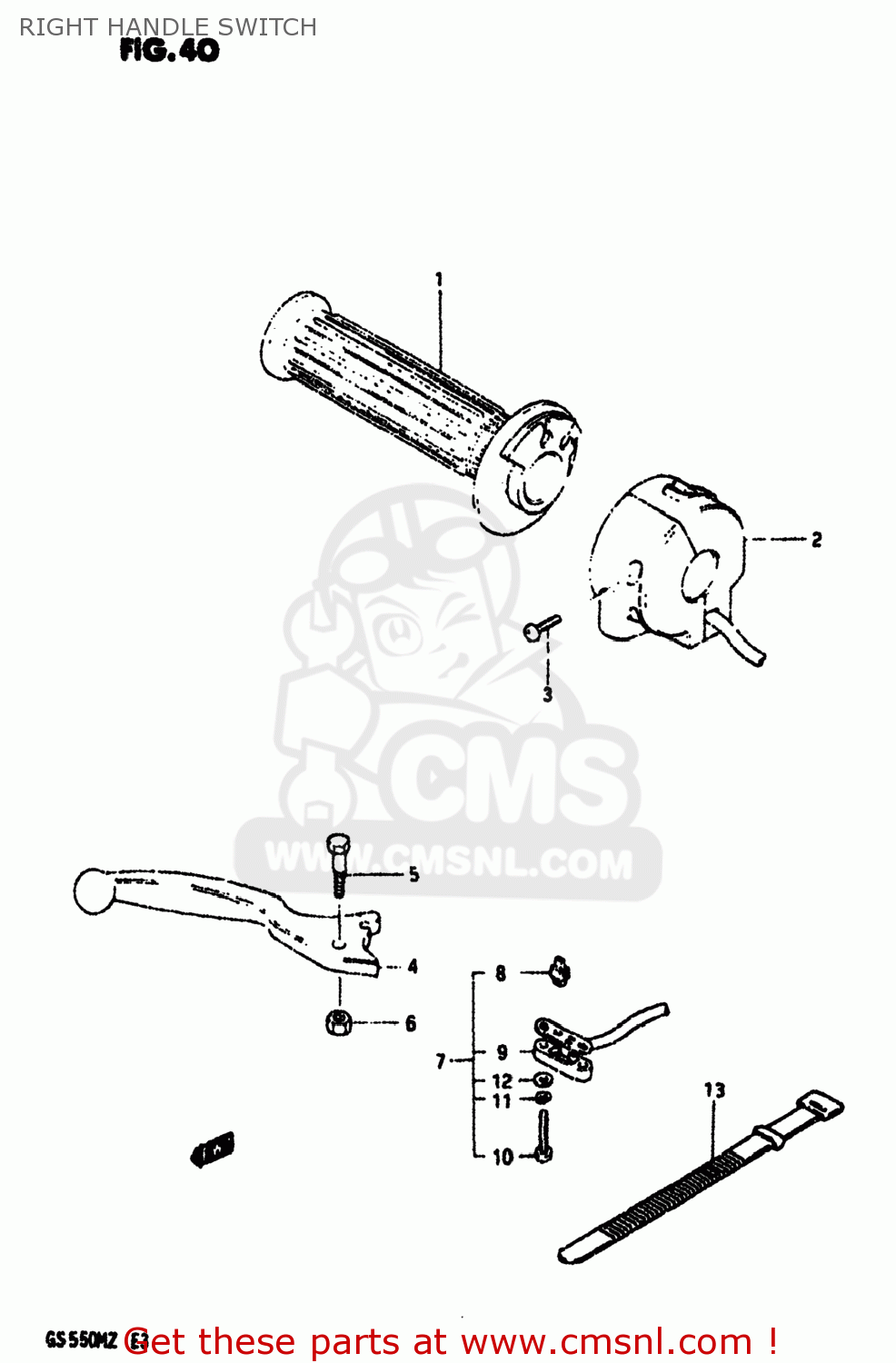 RIGHT HANDLE SWITCH GS550M 1982 (Z) USA (E03)