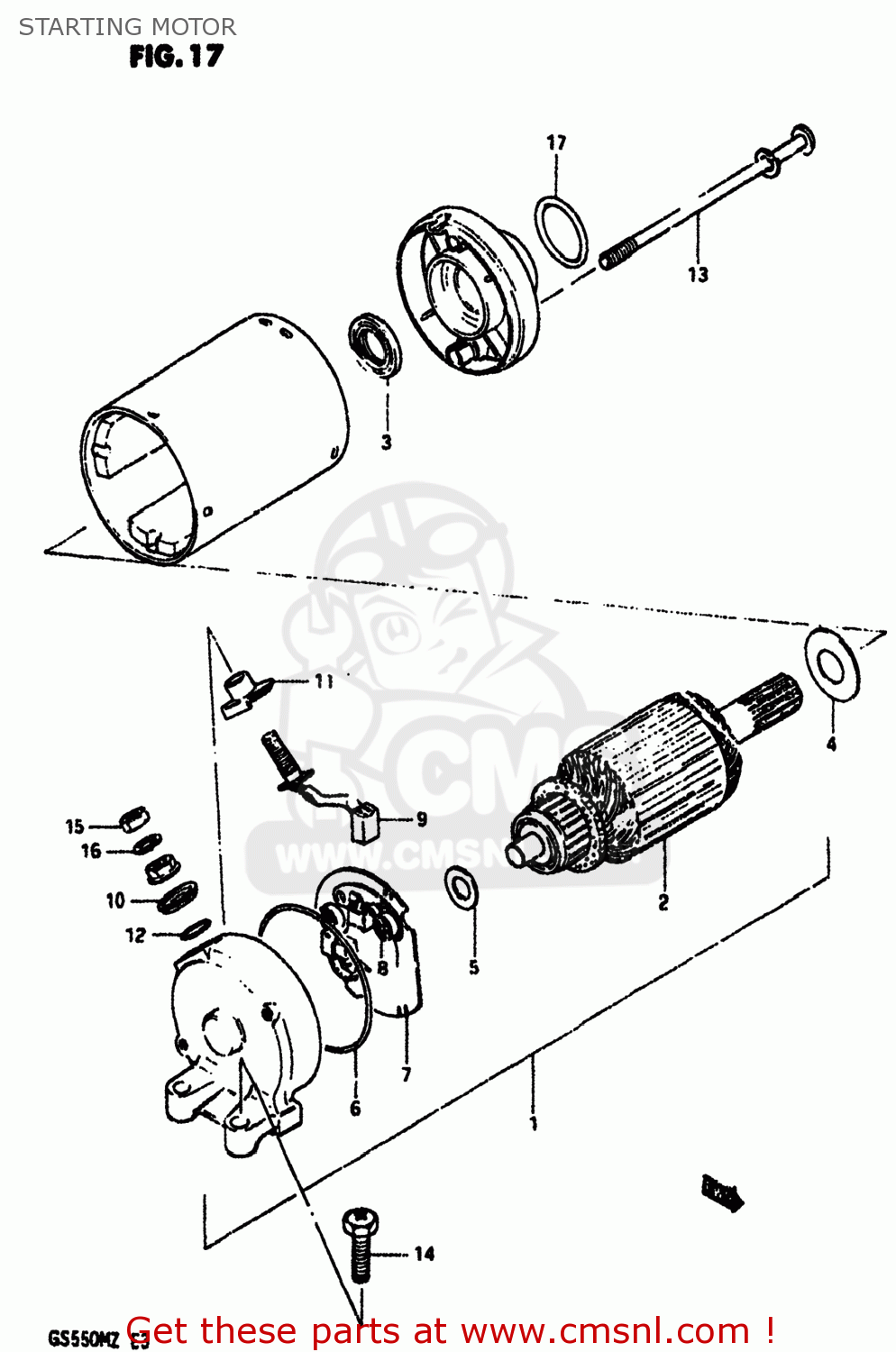 STARTING MOTOR GS550M 1982 (Z) USA (E03)