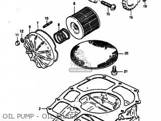 OIL PUMP - OIL FILTER - GS550M 1982 (Z) USA (E03)