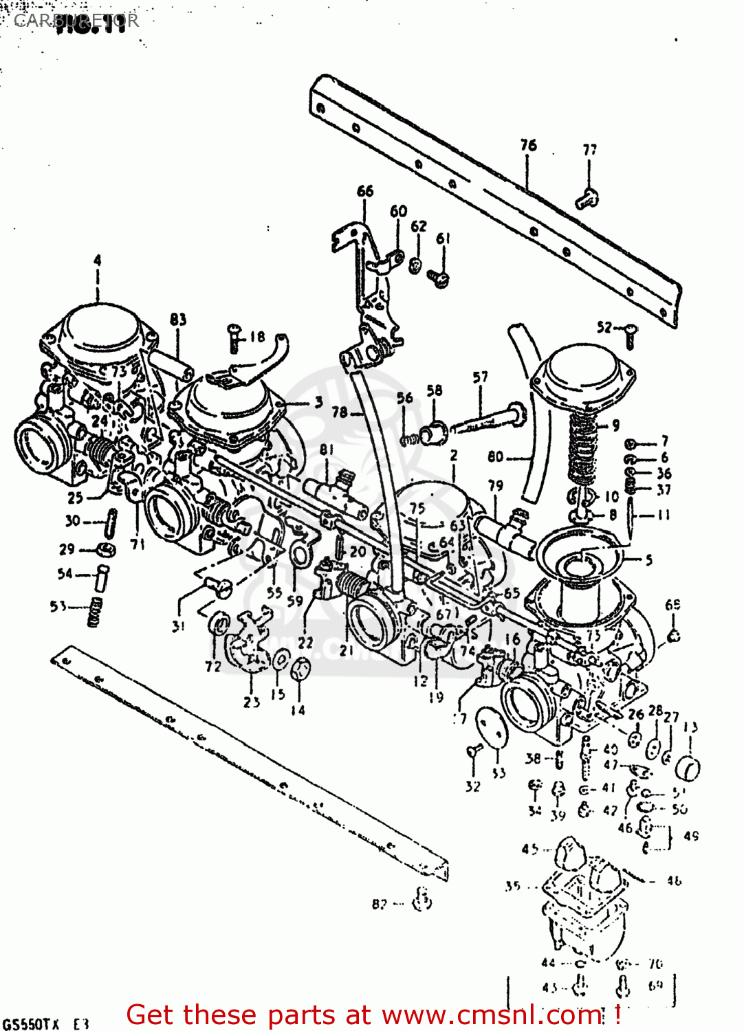 CARBURETOR GS550T 1981 (X) USA (E03)