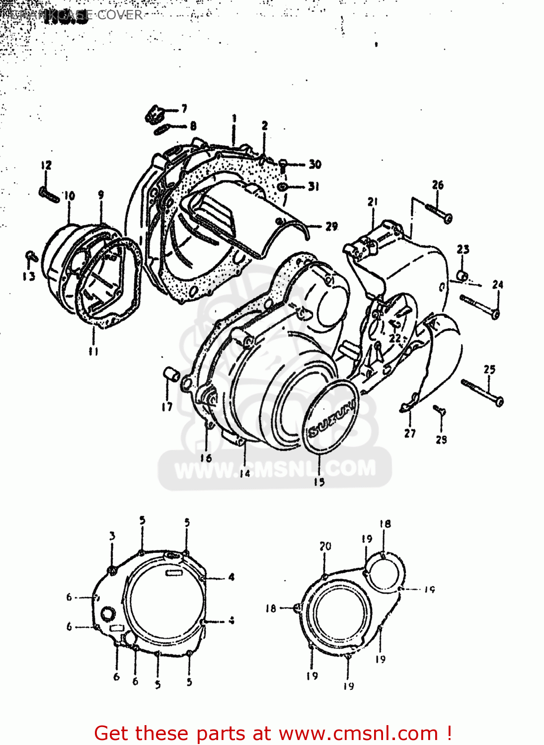 CRANKCASE COVER GS550T 1981 (X) USA (E03)
