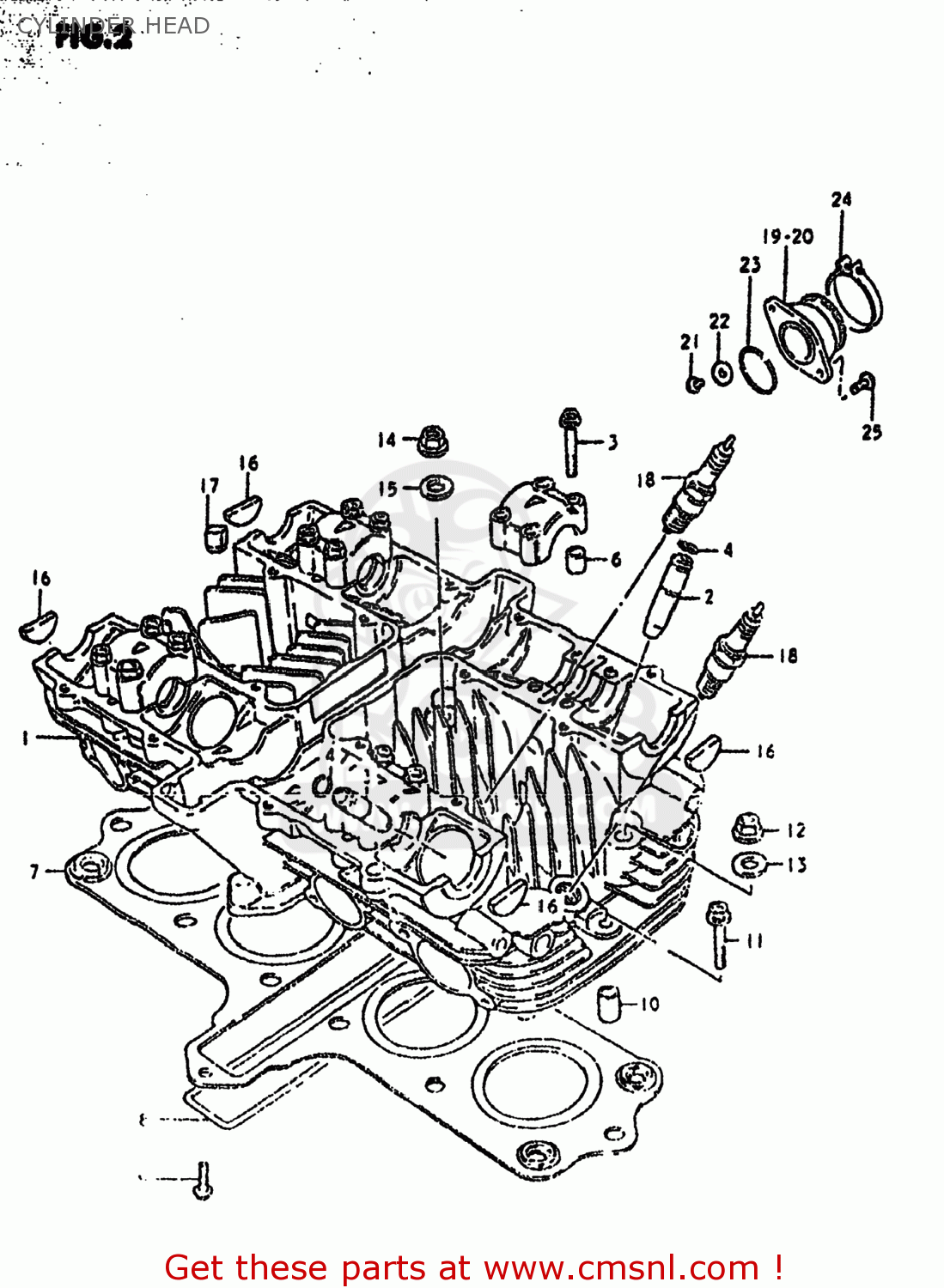 CYLINDER HEAD GS550T 1981 (X) USA (E03)