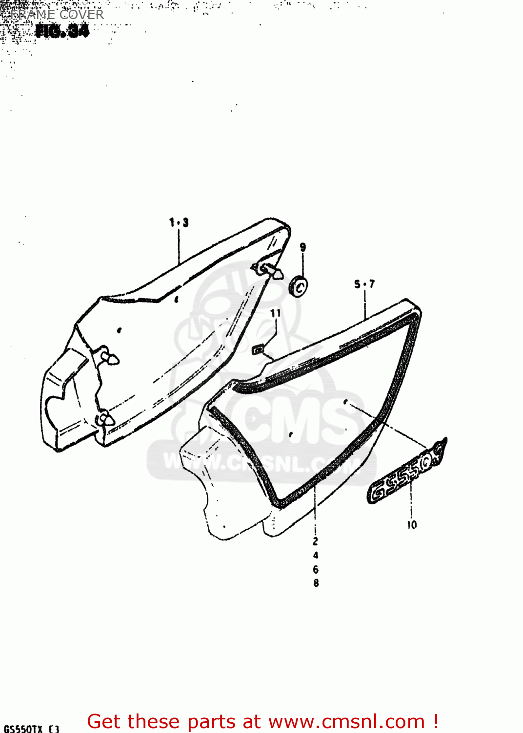 FRAME COVER GS550T 1981 (X) USA (E03)