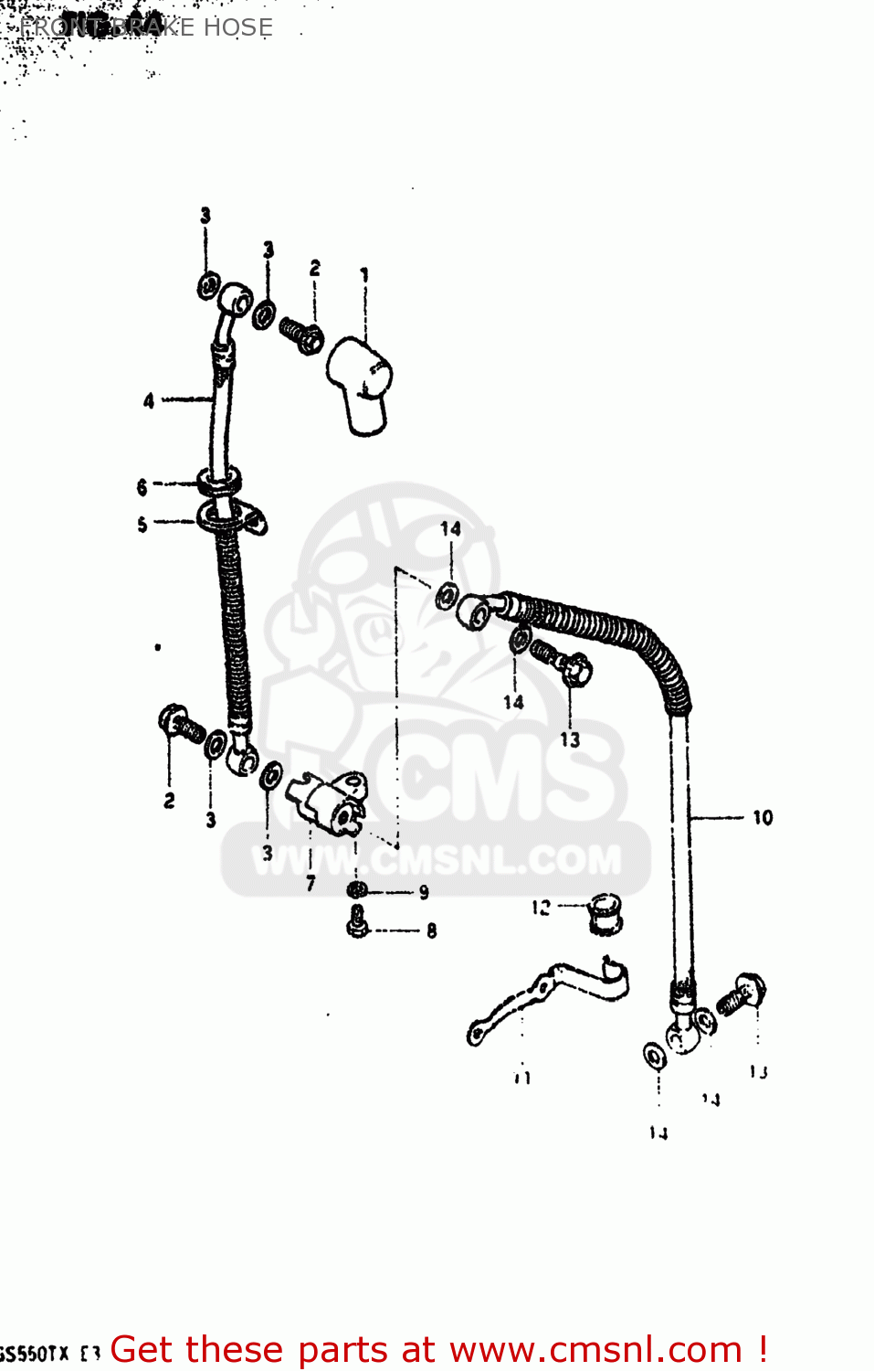 FRONT BRAKE HOSE GS550T 1981 (X) USA (E03)
