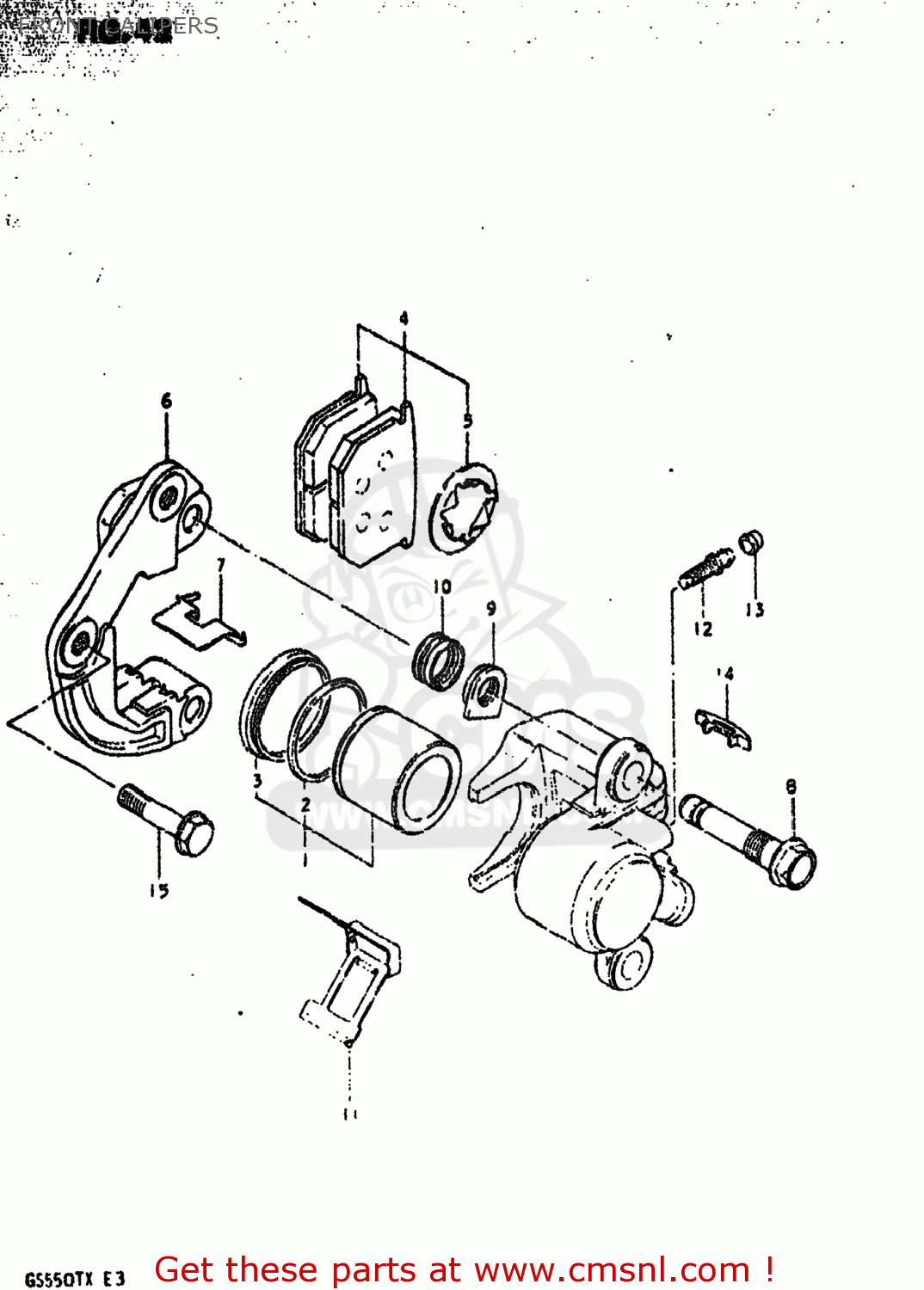 FRONT CALIPERS GS550T 1981 (X) USA (E03)