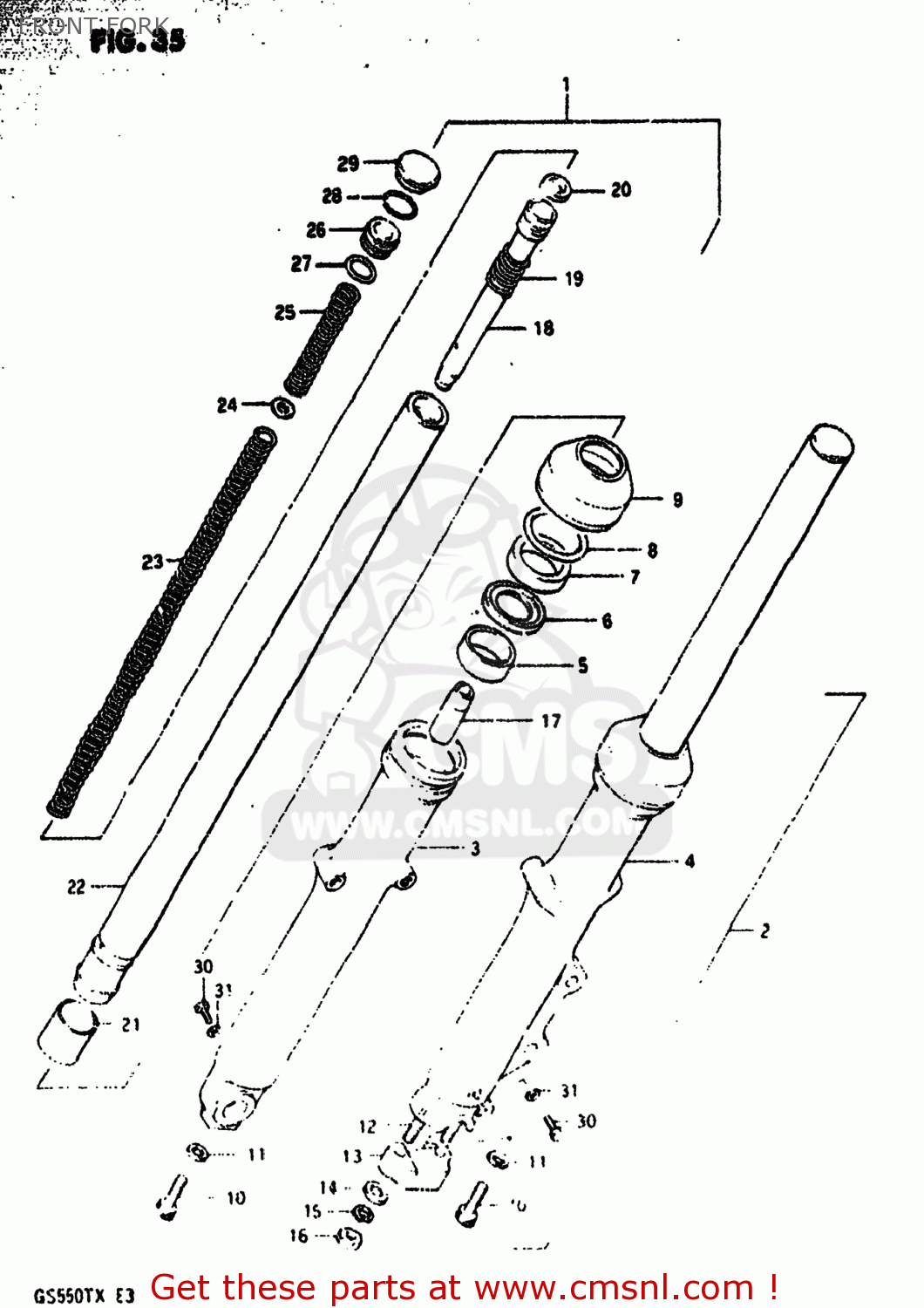 FRONT FORK GS550T 1981 (X) USA (E03)