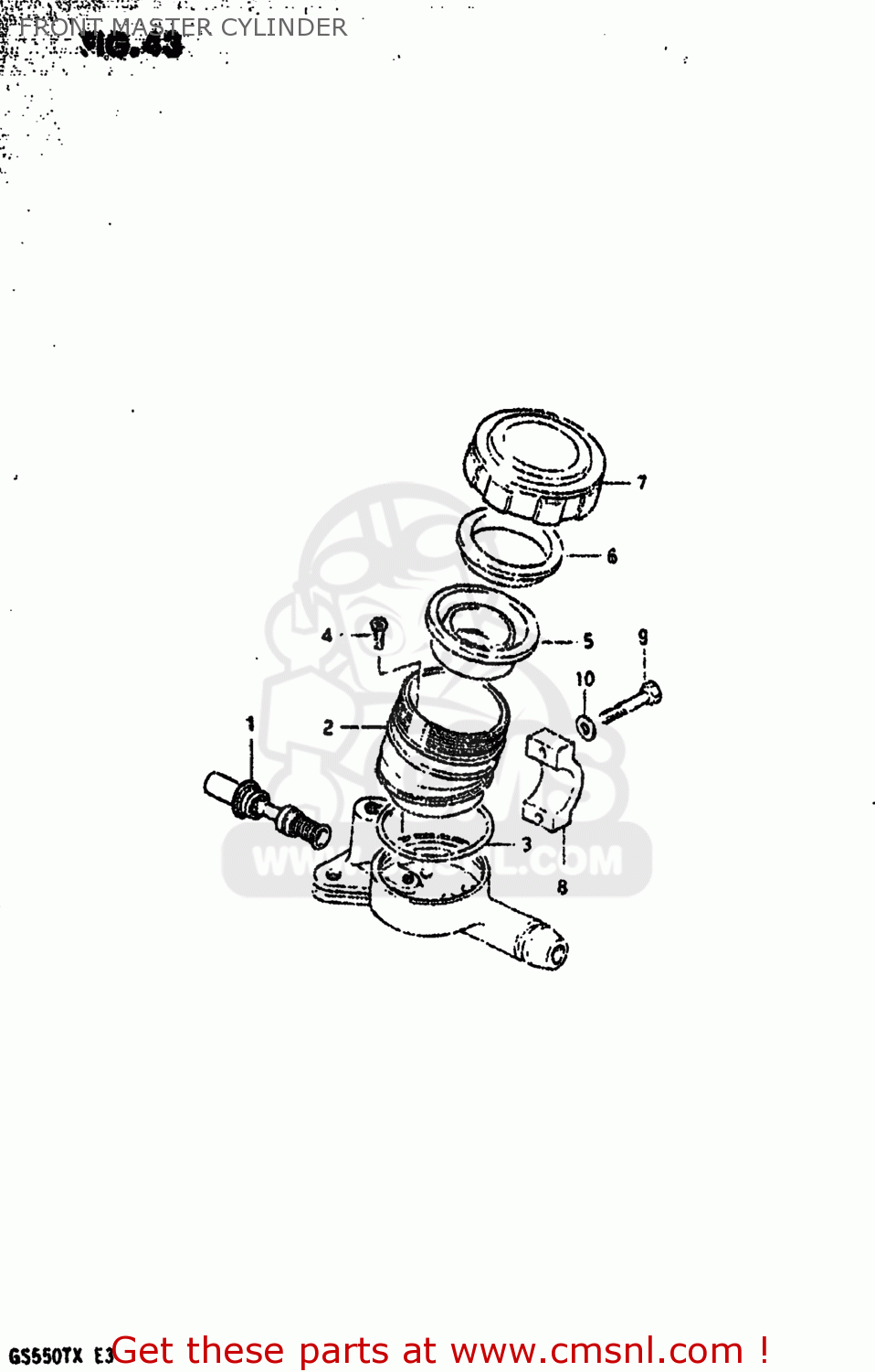 FRONT MASTER CYLINDER GS550T 1981 (X) USA (E03)