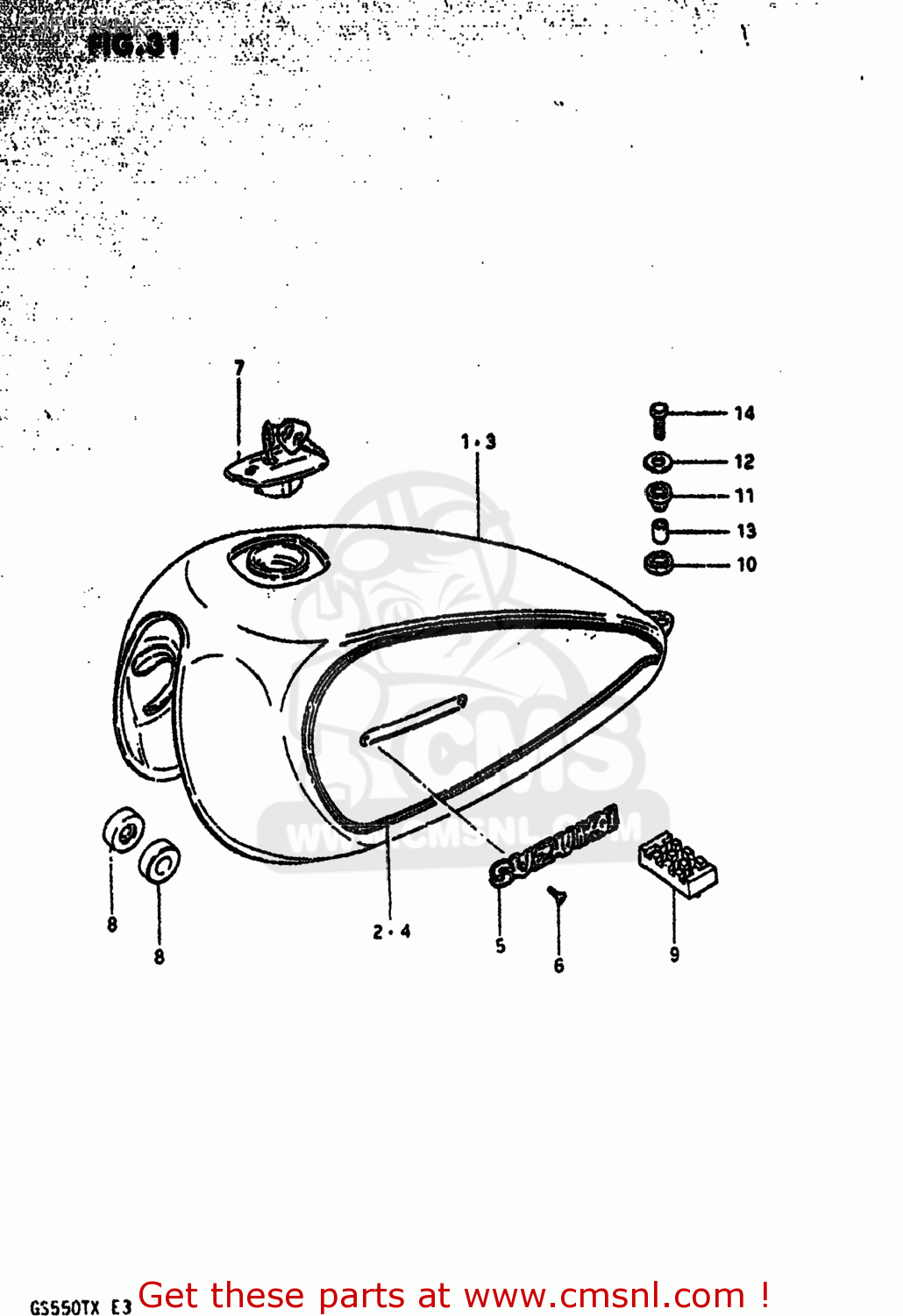 FUEL TANK GS550T 1981 (X) USA (E03)