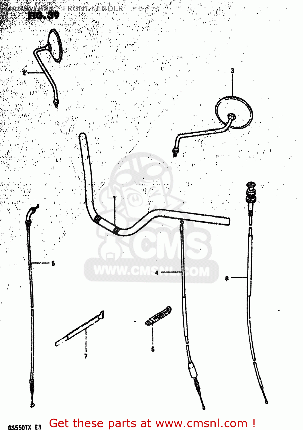 HANDLEBAR - FRONT FENDER GS550T 1981 (X) USA (E03)