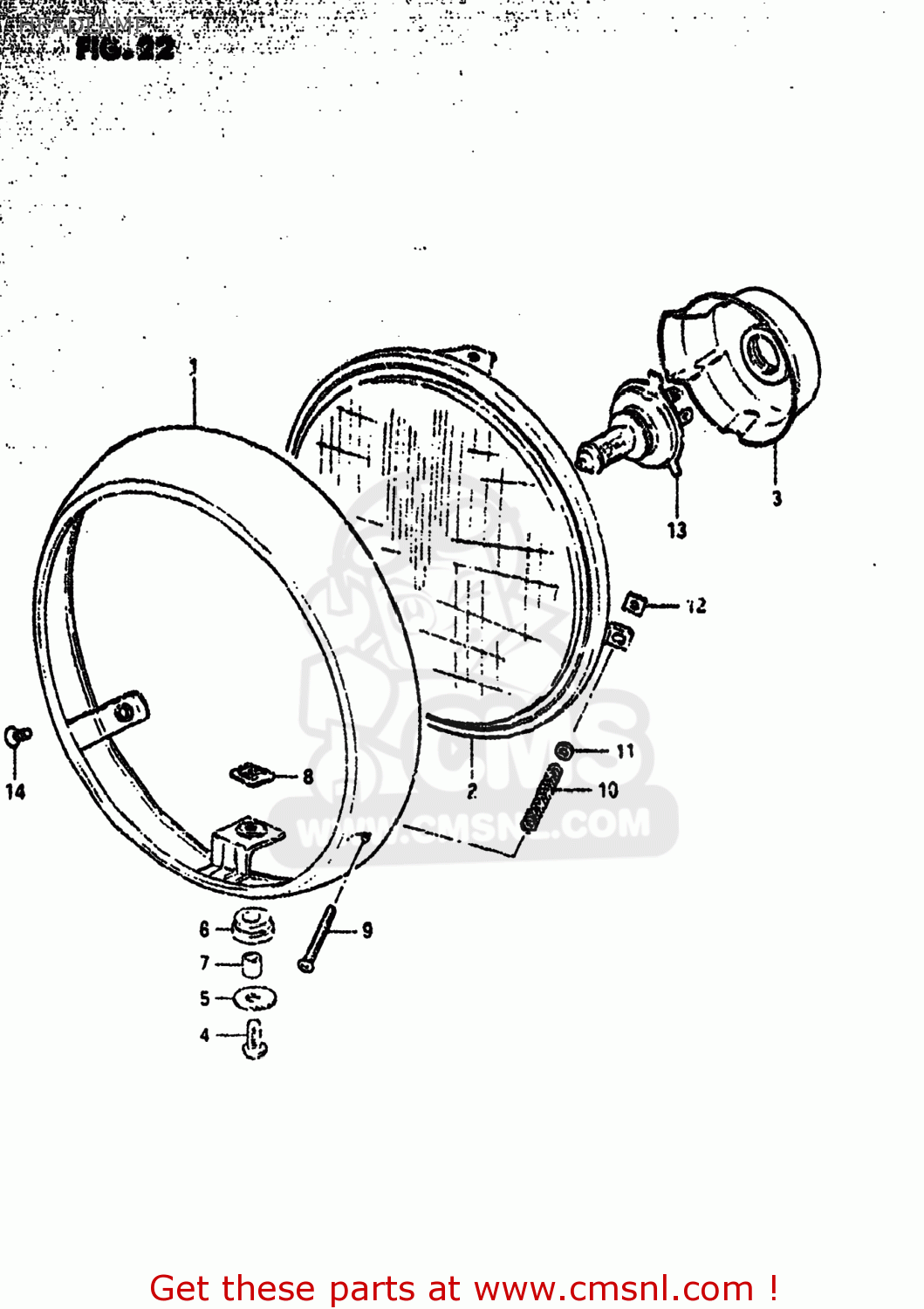 HEADLAMP GS550T 1981 (X) USA (E03)