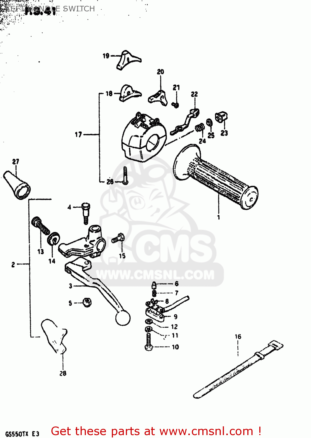 LEFT HANDLE SWITCH GS550T 1981 (X) USA (E03)