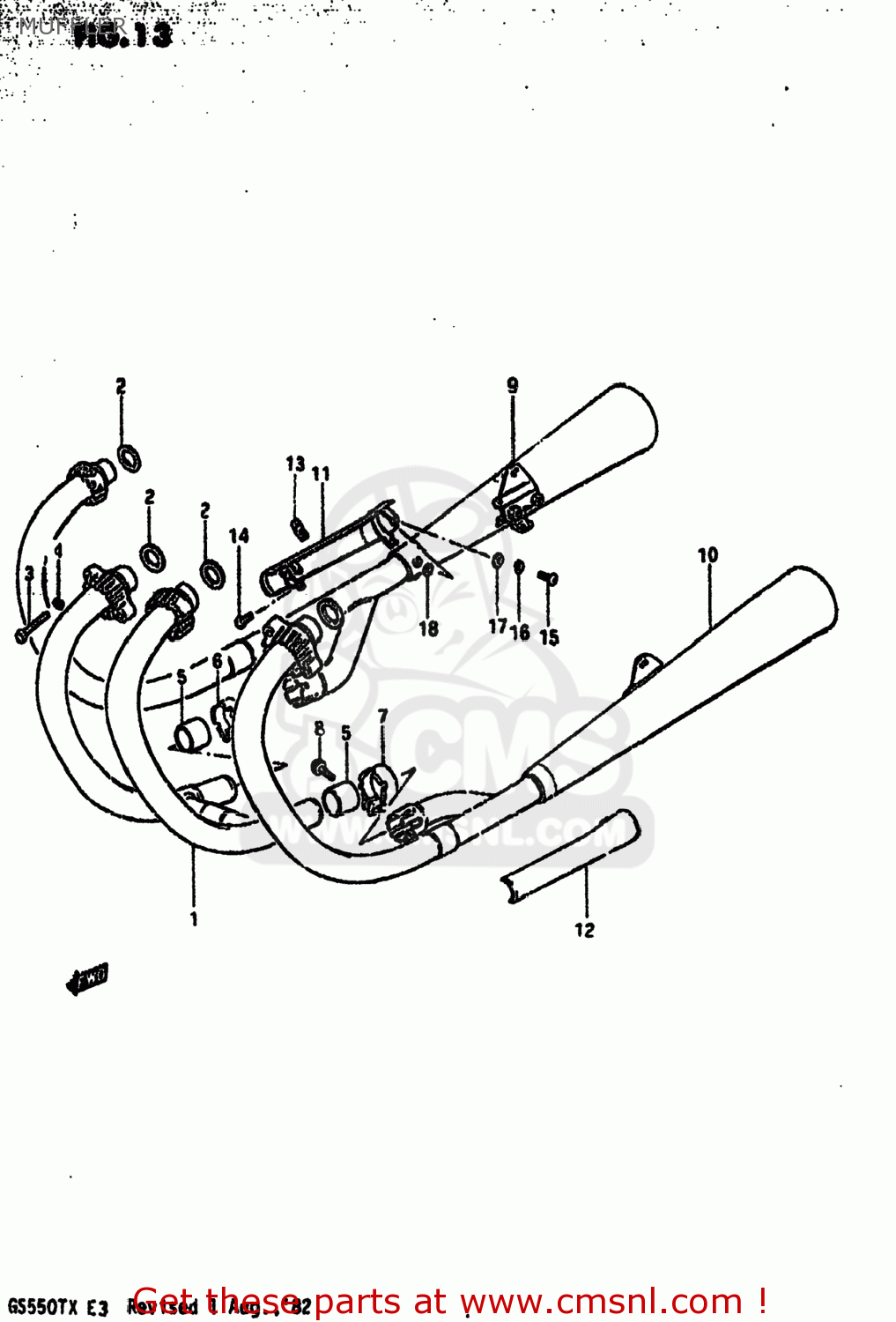 MUFFLER GS550T 1981 (X) USA (E03)