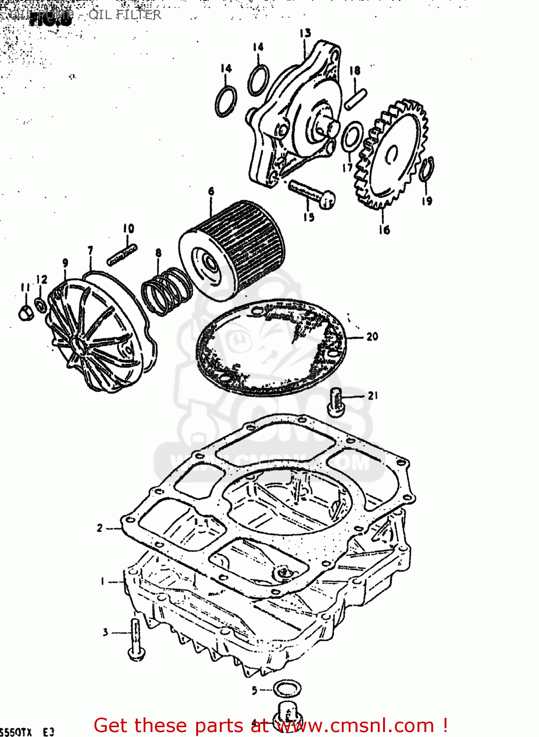 OIL PUMP - OIL FILTER GS550T 1981 (X) USA (E03)