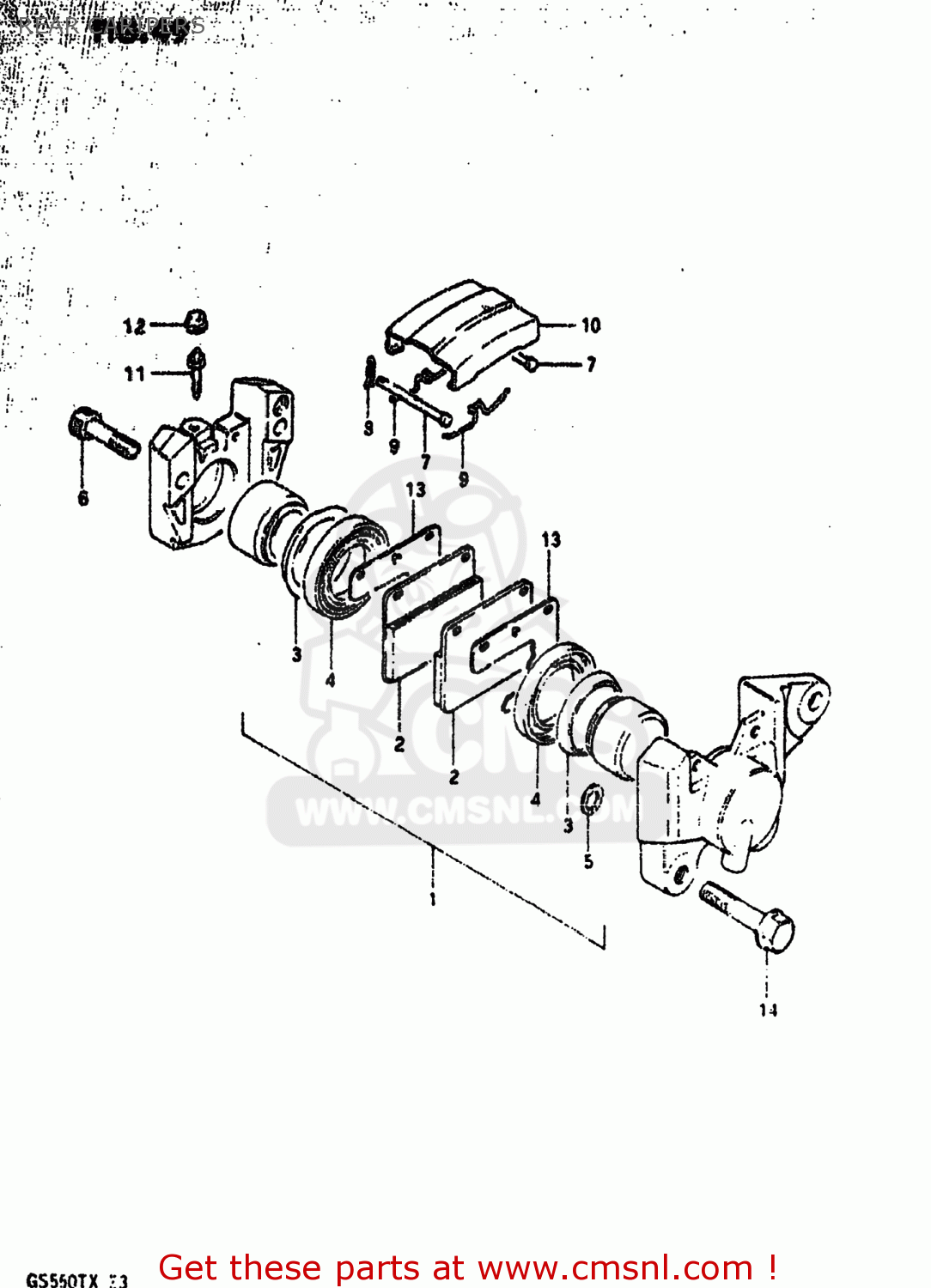 REAR CARIPERS GS550T 1981 (X) USA (E03)