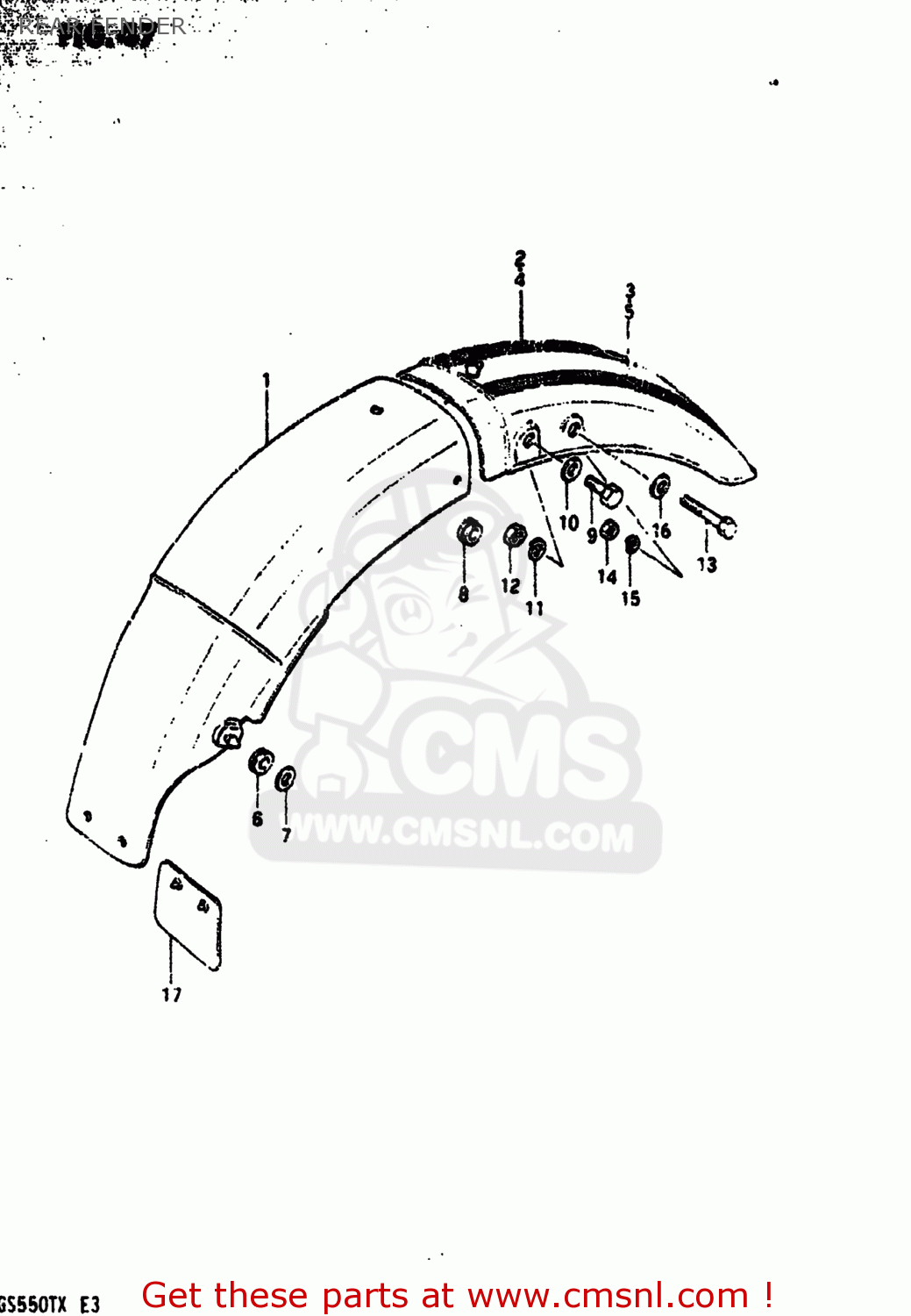 REAR FENDER GS550T 1981 (X) USA (E03)