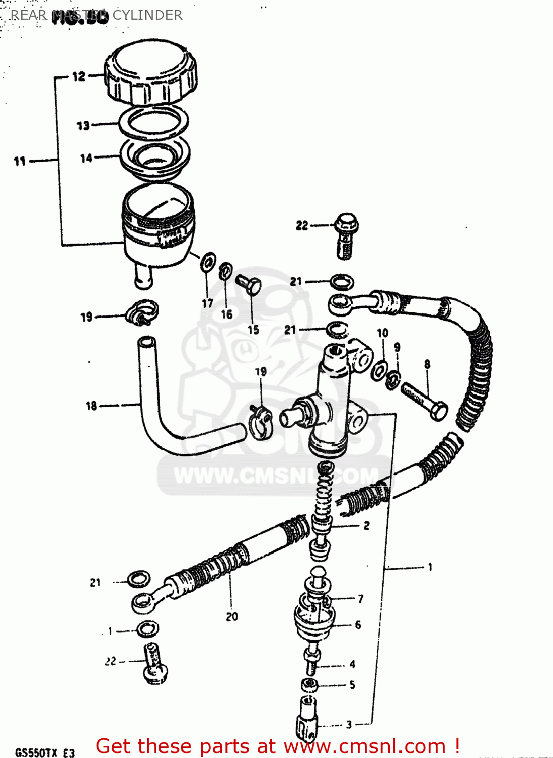 REAR MASTER CYLINDER GS550T 1981 (X) USA (E03)