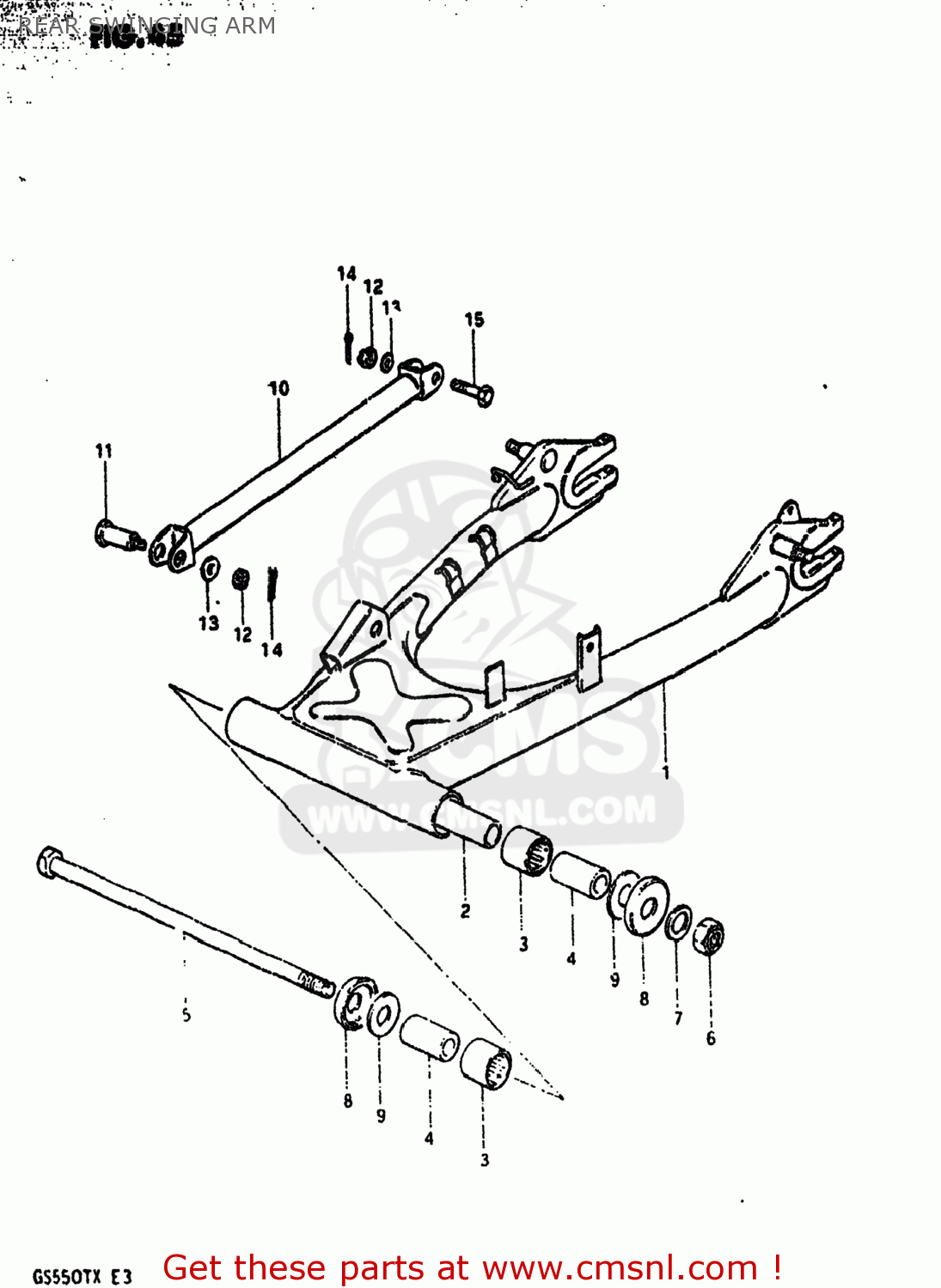 REAR SWINGING ARM GS550T 1981 (X) USA (E03)