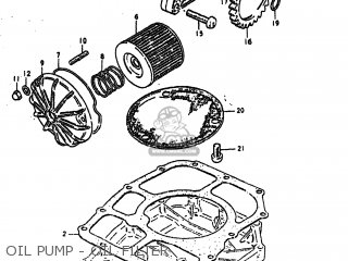 OIL PUMP - OIL FILTER - GS550T 1981 (X) USA (E03)