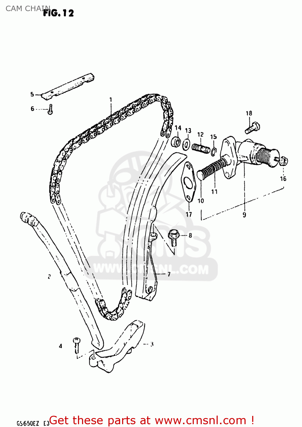 CAM CHAIN GS650E 1981 (X) USA (E03)