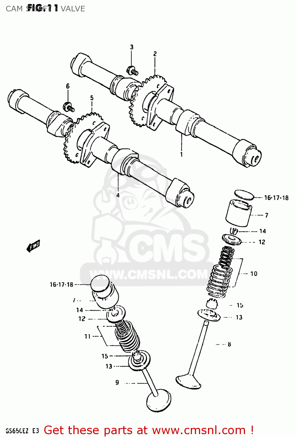 CAM SHAFT - VALVE GS650E 1981 (X) USA (E03)