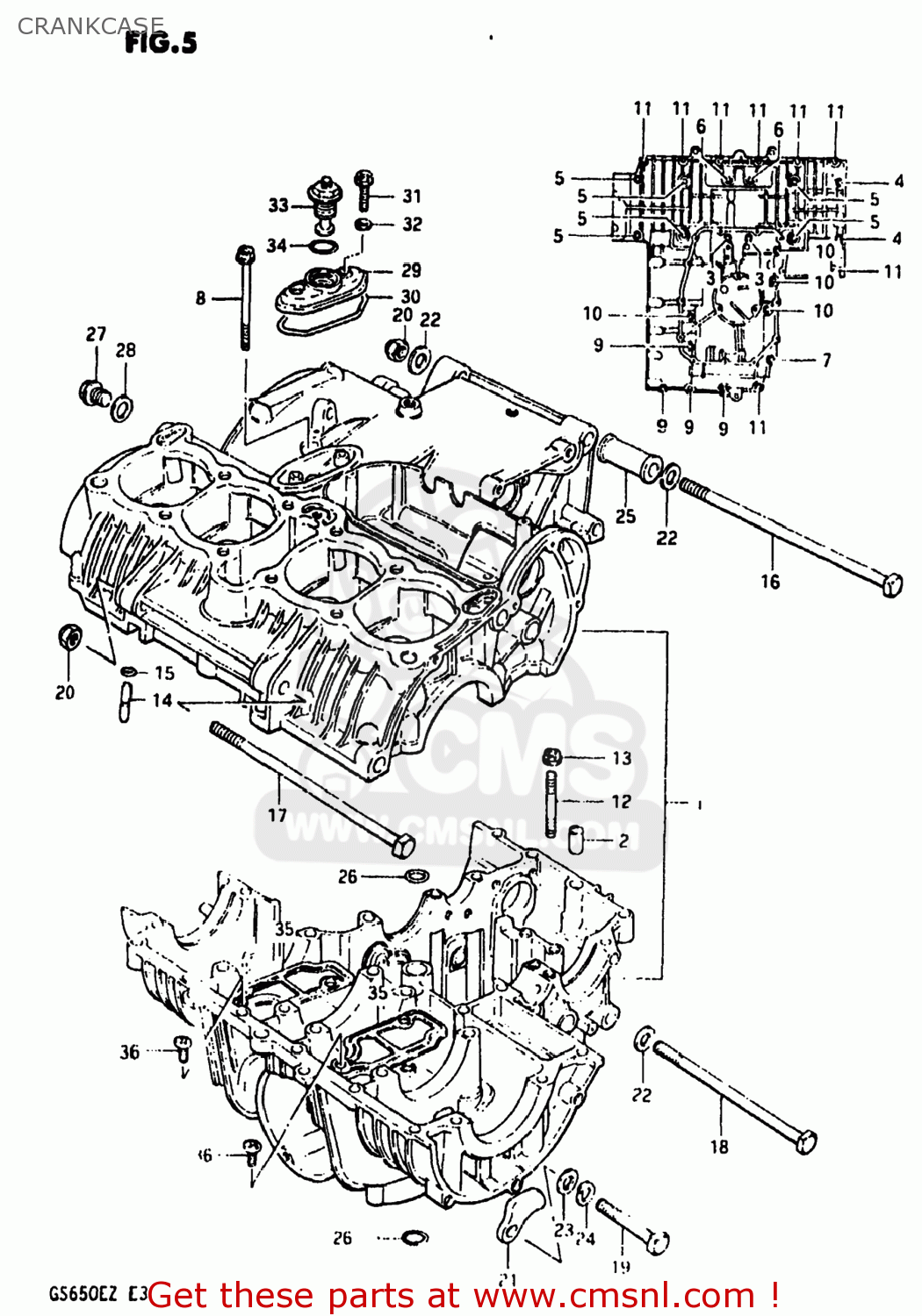 CRANKCASE GS650E 1981 (X) USA (E03)