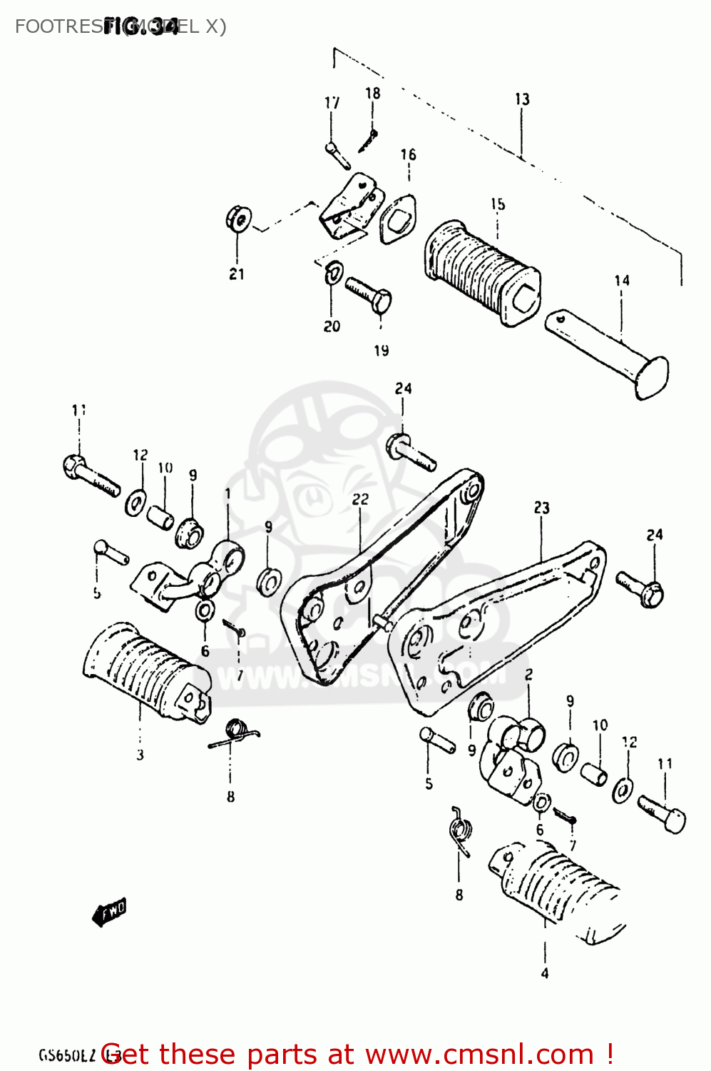 FOOTREST (MODEL X) GS650E 1981 (X) USA (E03)