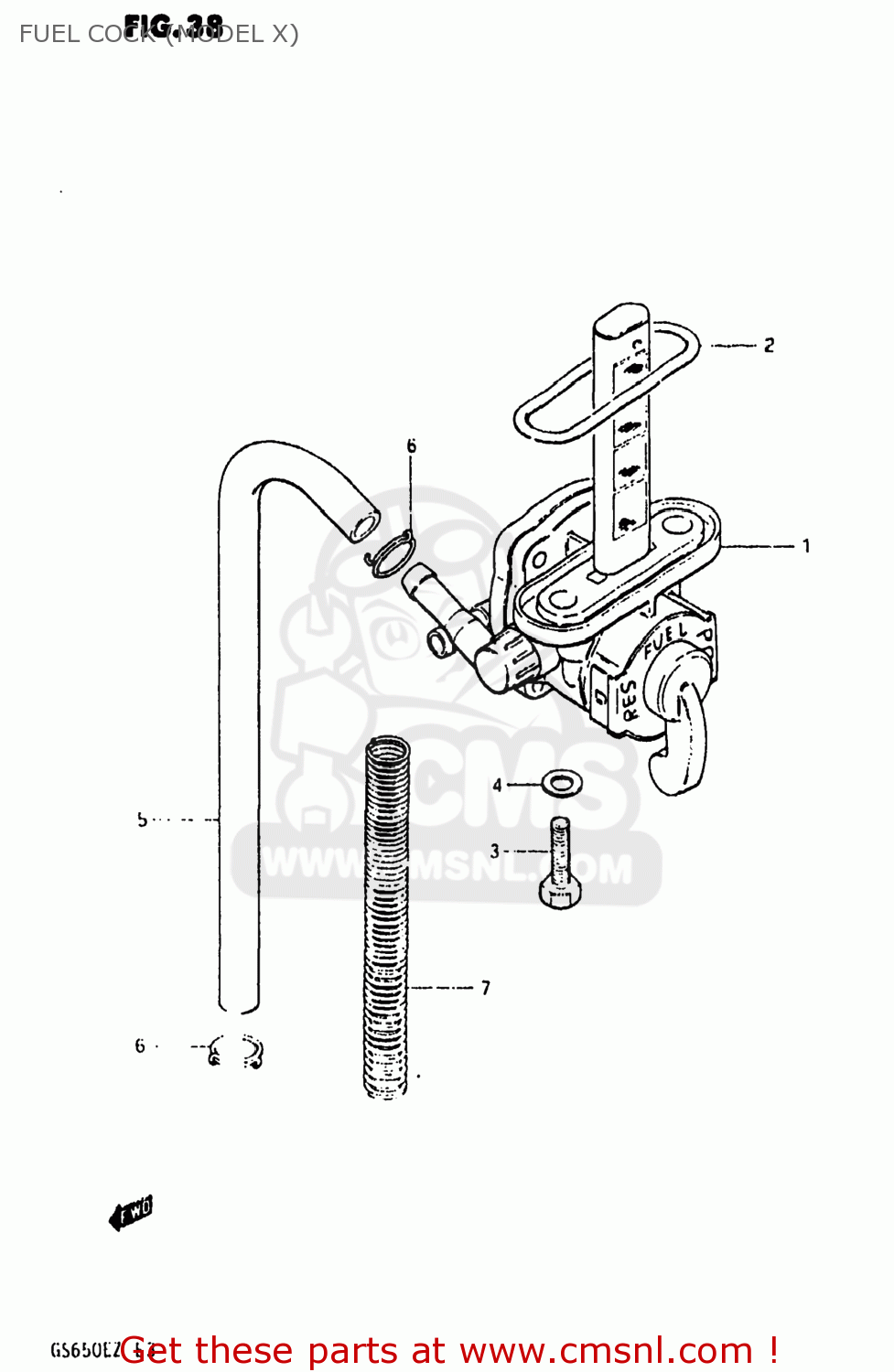 FUEL COCK (MODEL X) GS650E 1981 (X) USA (E03)