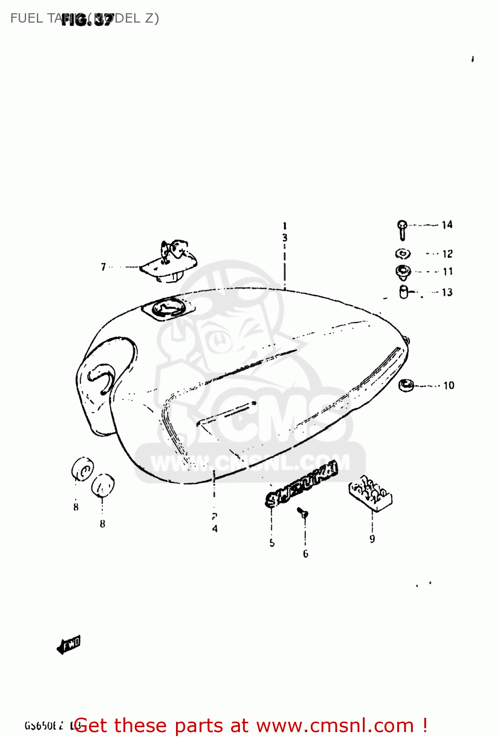 FUEL TANK (MODEL Z) GS650E 1981 (X) USA (E03)