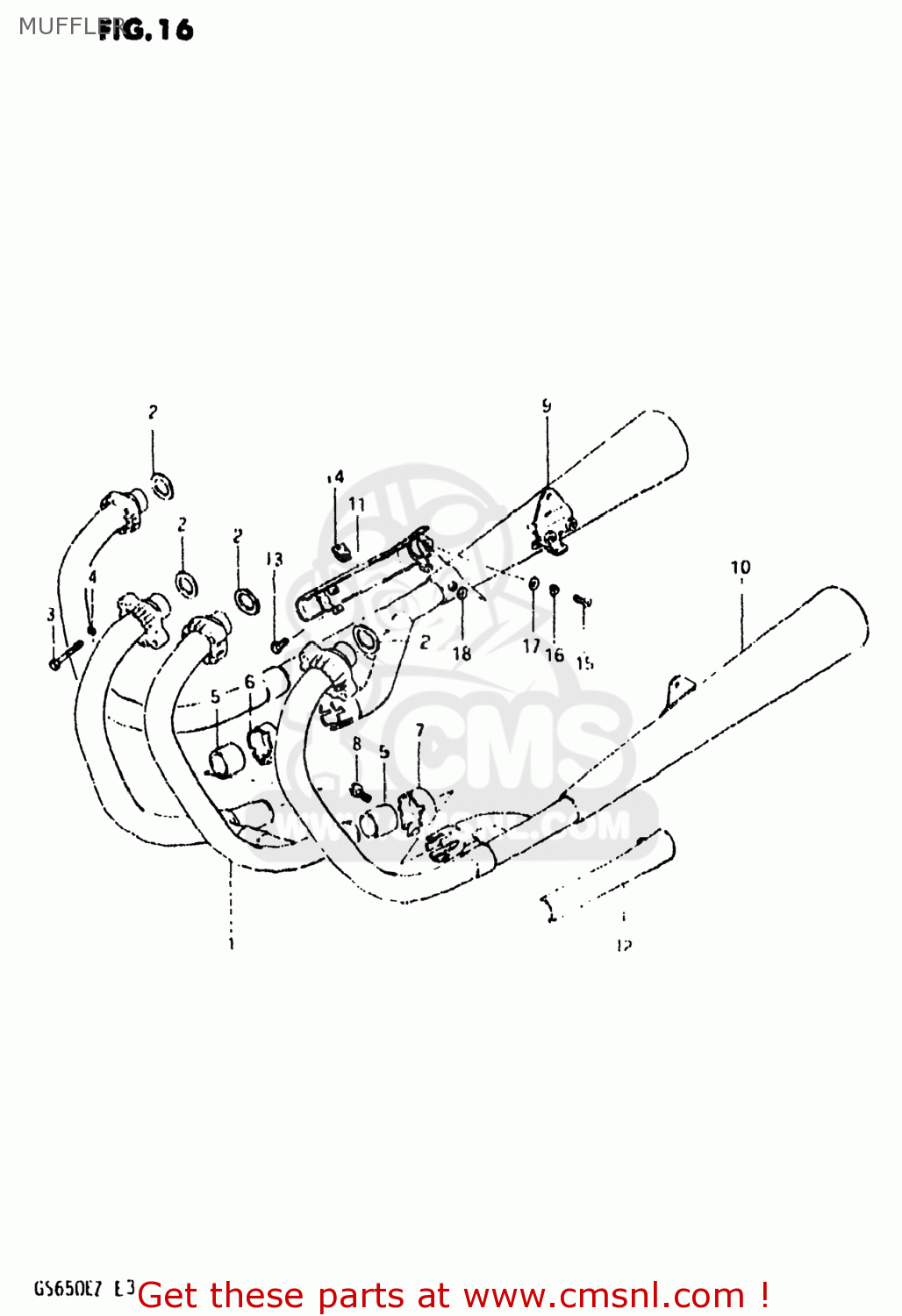 MUFFLER GS650E 1981 (X) USA (E03)