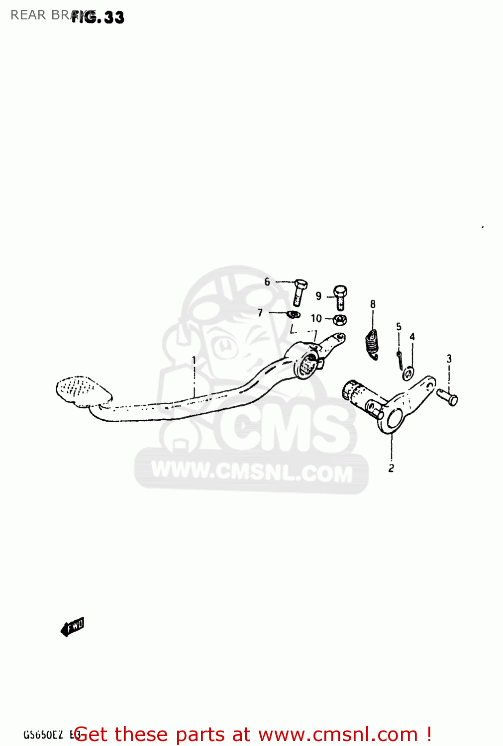 REAR BRAKE GS650E 1981 (X) USA (E03)